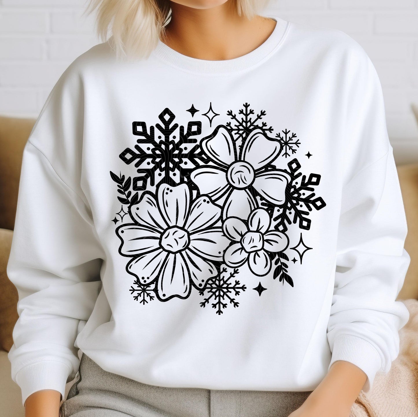 Winter Florals DTF Transfers Ready For Press, Merry Christmas DTF Prints, Heat Press Transfers, Direct To Film, Snowflakes, Cozy Season Dtf