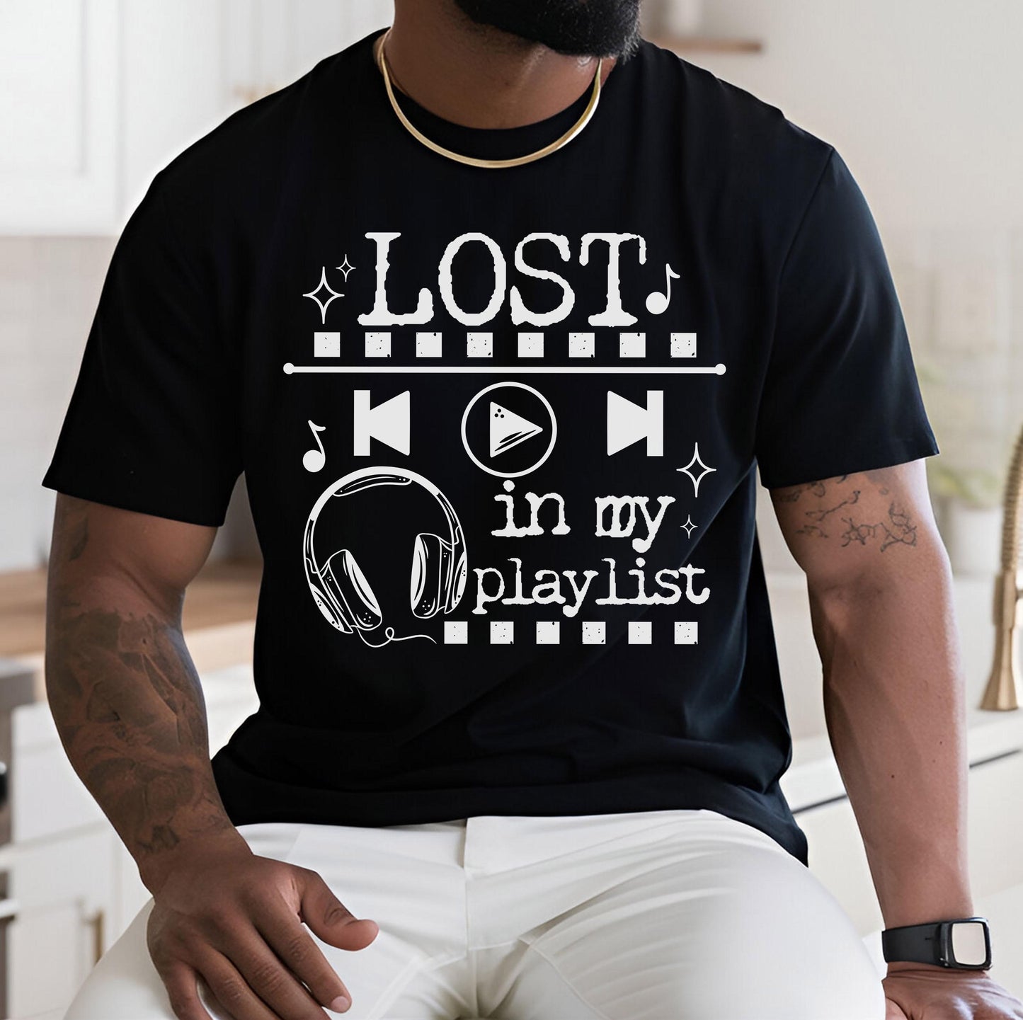 Lost In My Playlist DTF Transfer Ready For Press, Music Lover DTF Prints, Heat Press Transfer, Direct To Film, My Playlist Be Like Dtf Print