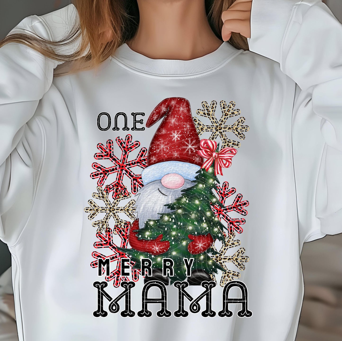 One Merry Gnome Mama DTF Transfer Ready For Press, Very Merry Gnome Christmas DTF Print, Heat Press Transfers, Direct To Film, Mom Christmas