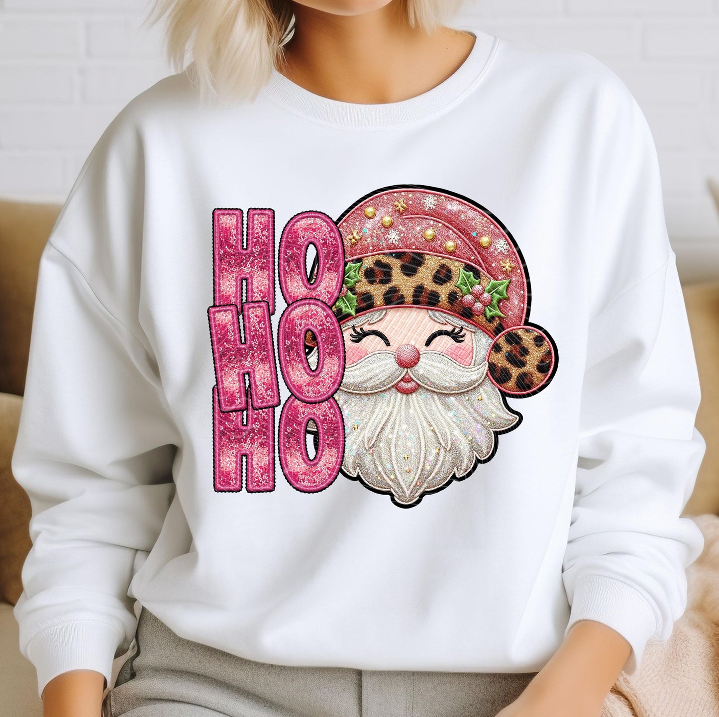 Ho Ho Ho Pink Santa DTF Transfers Ready For Press, Merry Christmas DTF Prints, Heat Press Transfer, Santa Claus Dtf Transfer, Direct To Film