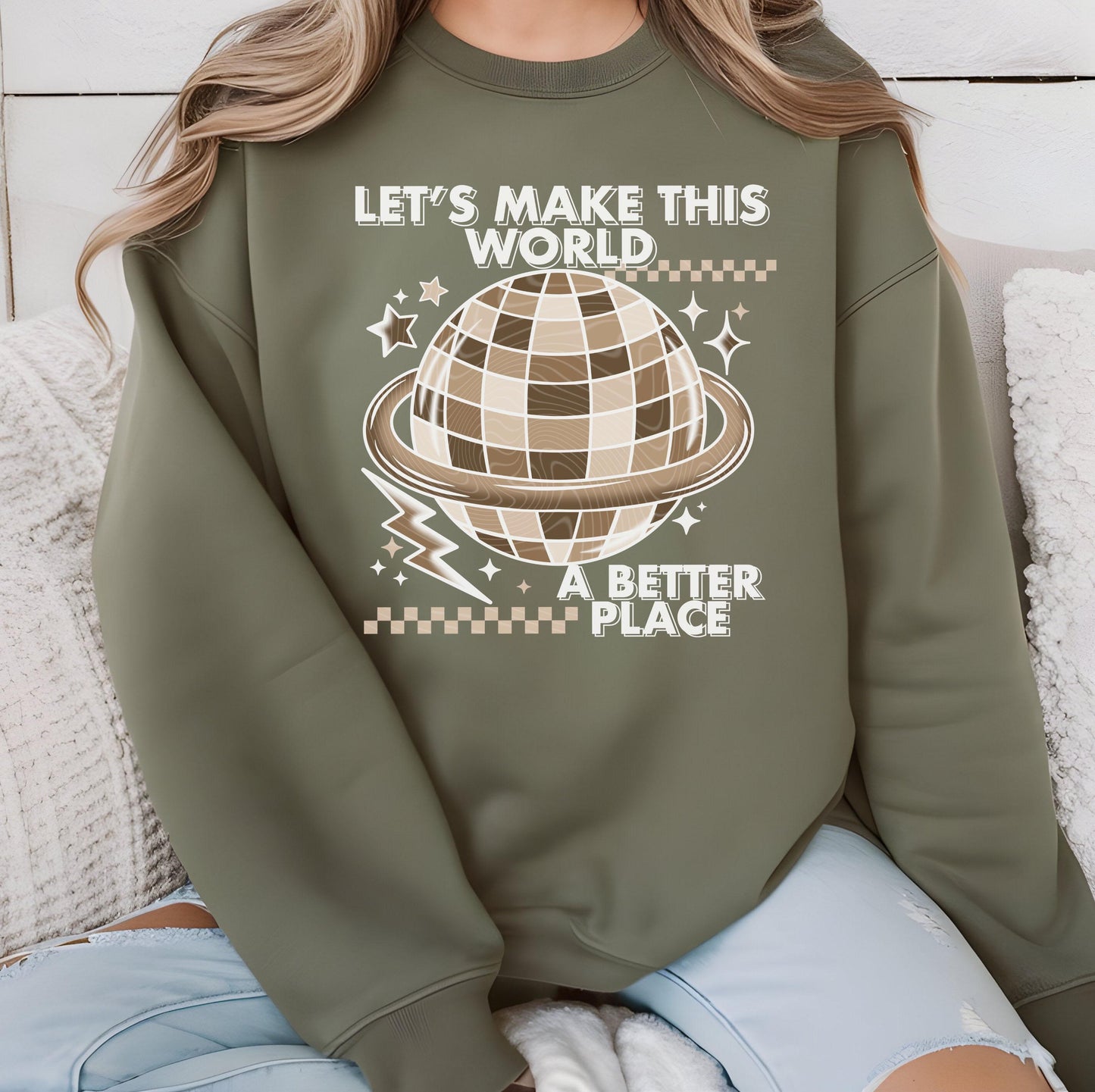 Let's Make The World A Better Place DTF Transfer Ready For Press, Mental Health DTF Print, Motivational, Heat Press Transfer, Direct To Film