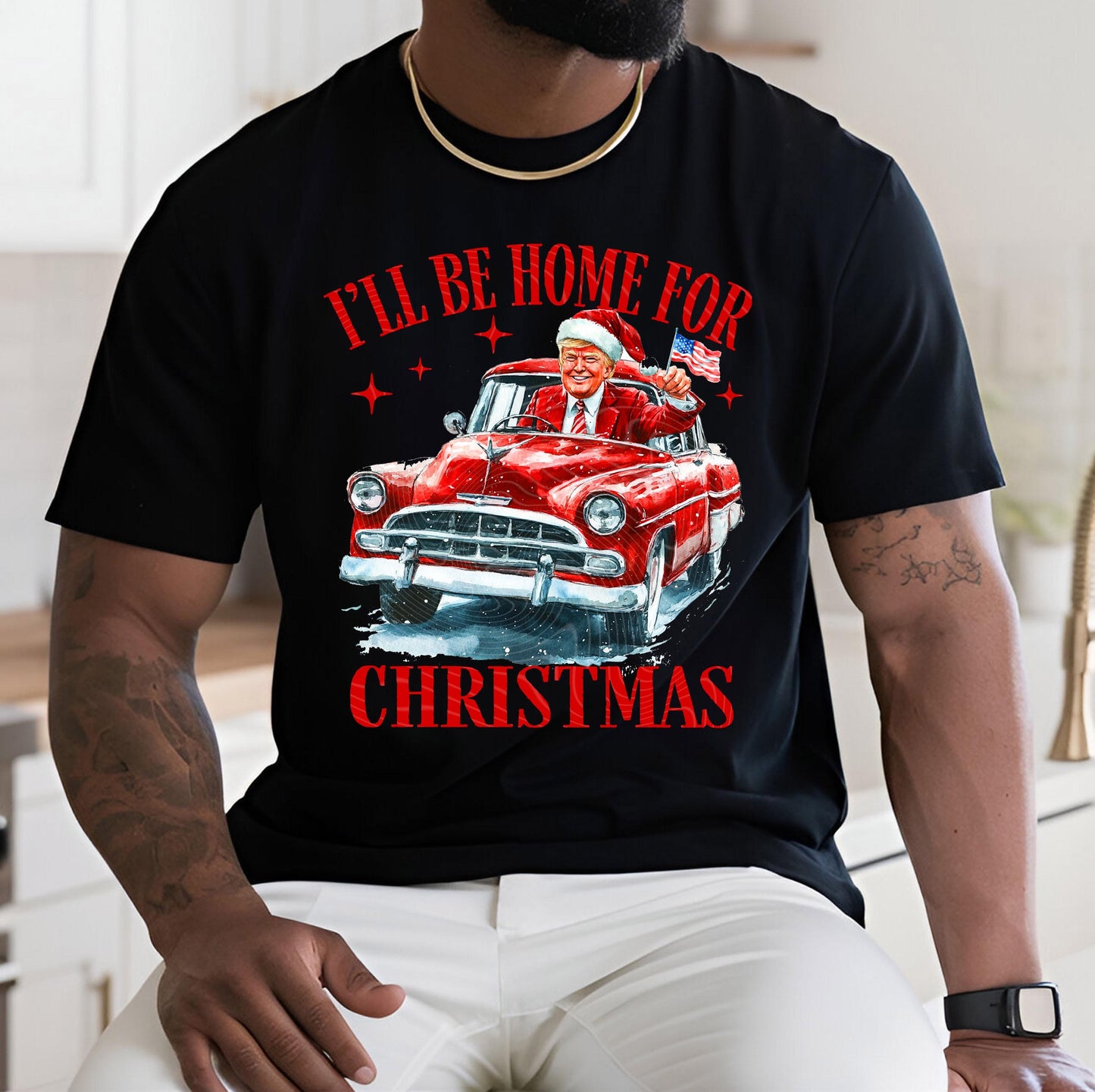 I'll Be Home For Christmas DTF Transfer Ready to Press, Trump Dtf Print, Trump Heat Transfer, Trump 2024, Heat Press Transfer,Direct To Film