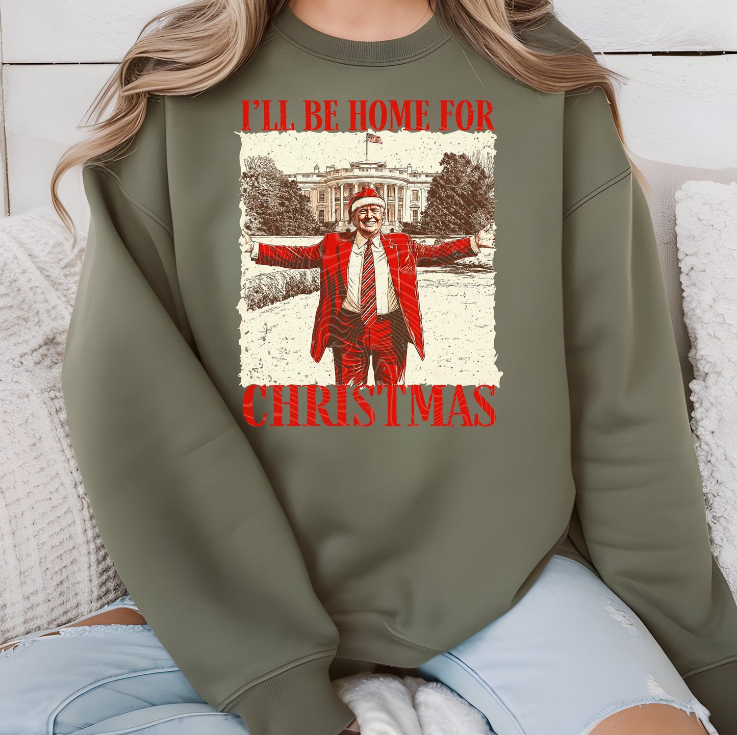 I'll Be Home For Christmas DTF Transfer Ready to Press, Trump 2024 Dtf Print, Donald Trump Dtf Transfer, Heat Press Transfer, Direct To Film