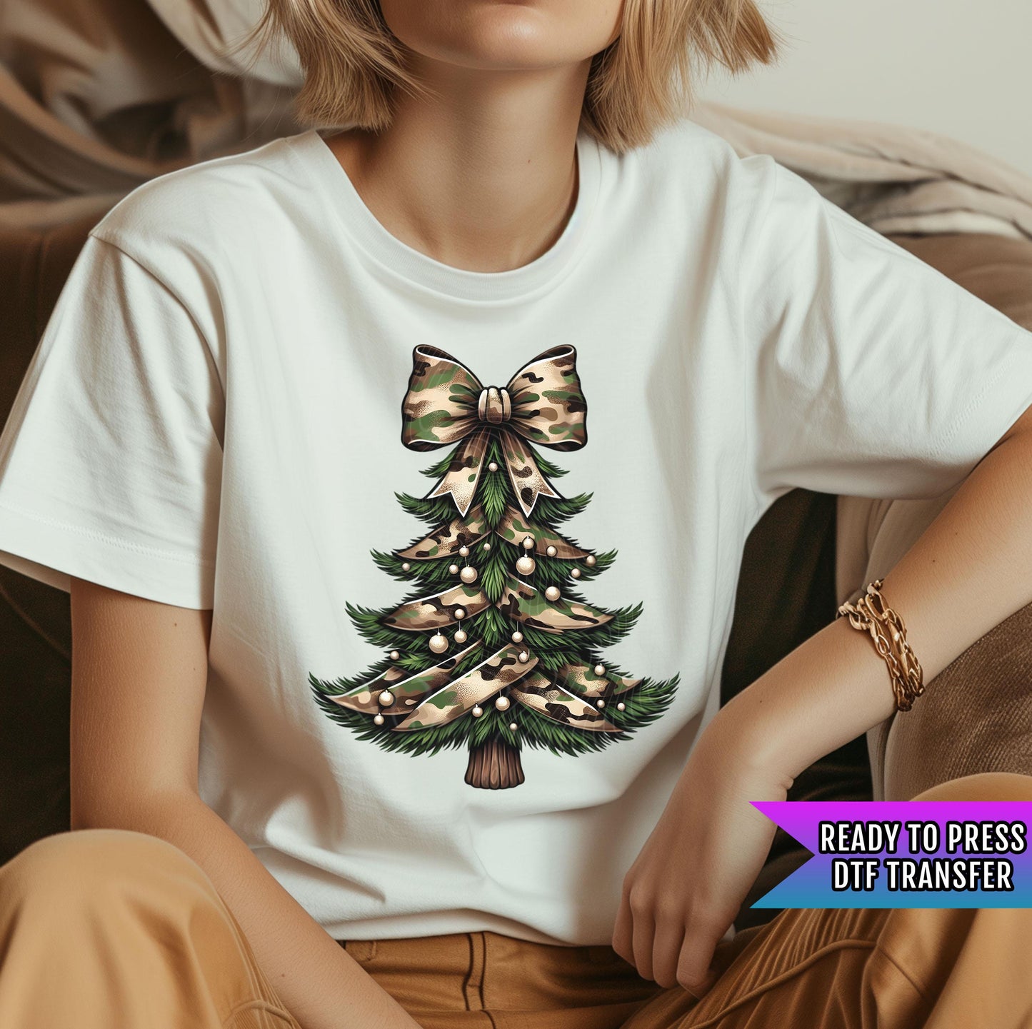 Camo Christmas Tree DTF Transfer Ready For Press, Merry Christmas DTF Transfer, Heat Press Transfer, Christmas Tree Dtf Print,Direct To Film