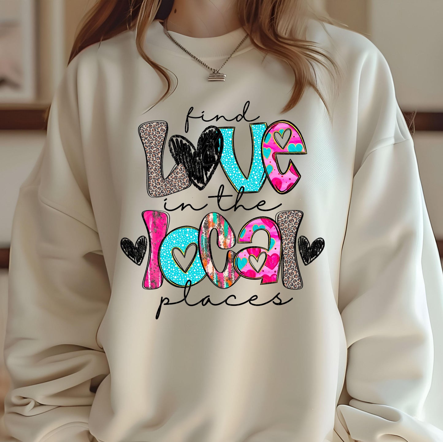 Find Love In The Local Places DTF Transfer Ready For Press, Cupid's Love Lodge DTF Print, Heat Press Transfer, Direct To Film, Valentine Day