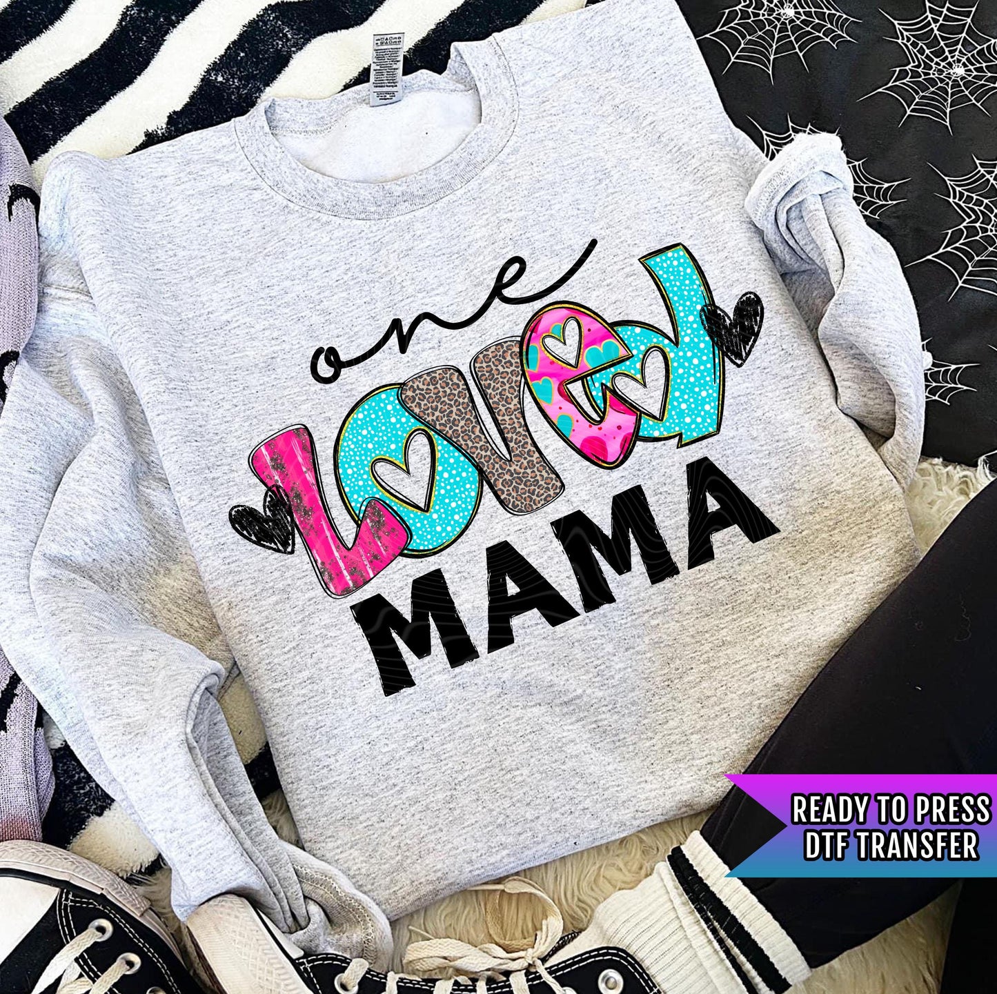 One Loved Mama DTF Transfers Ready For Press, Mother's Day DTF Prints, Heat Press Transfers, Direct To Film, Mom Dtf Transfer, Loved Mom Dtf