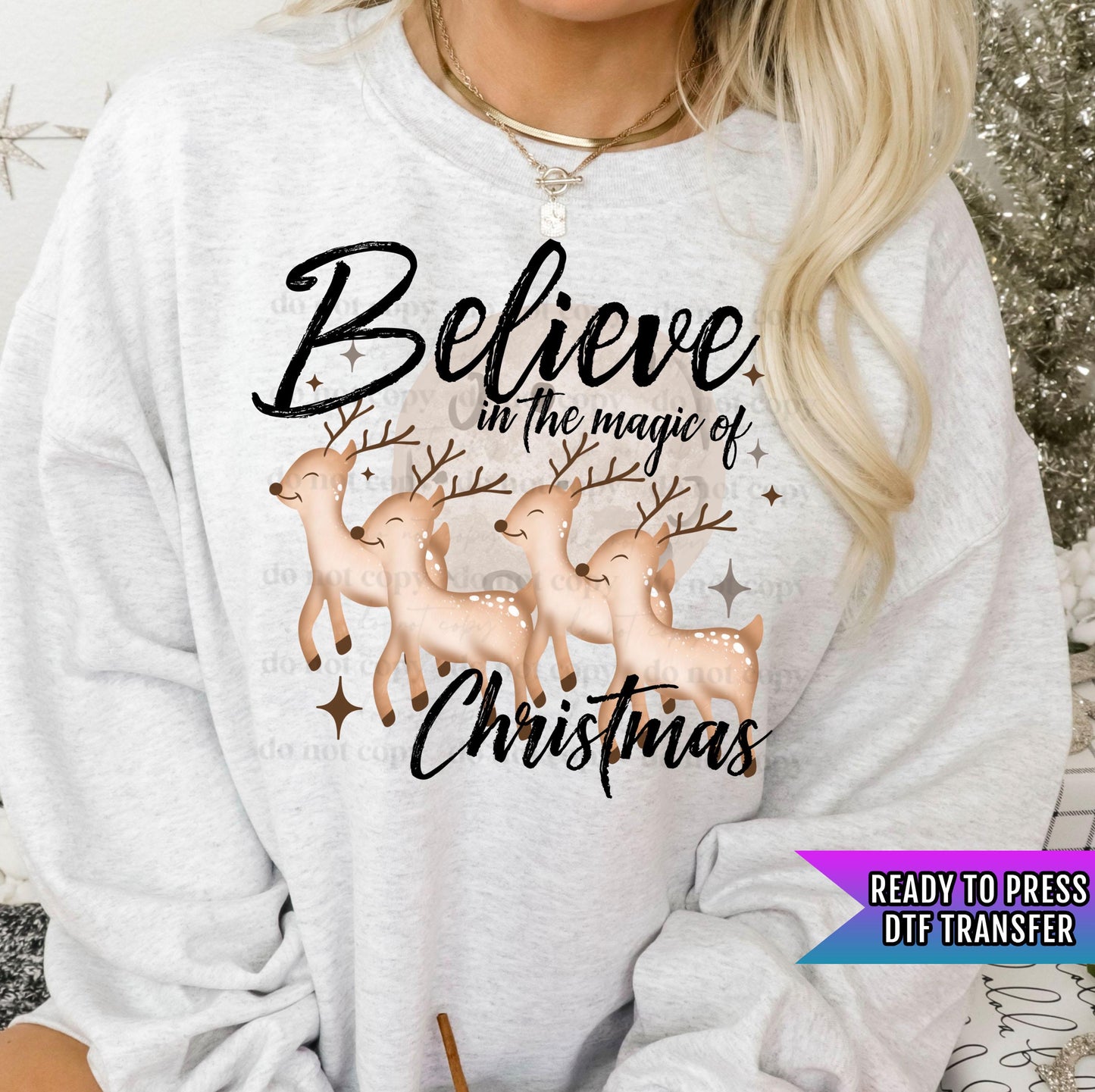 Believe In The Magic Of Christmas DTF Transfers Ready For Press, Christmas DTF Prints, Heat Press Transfer, Direct To Film, Christmas Dtf
