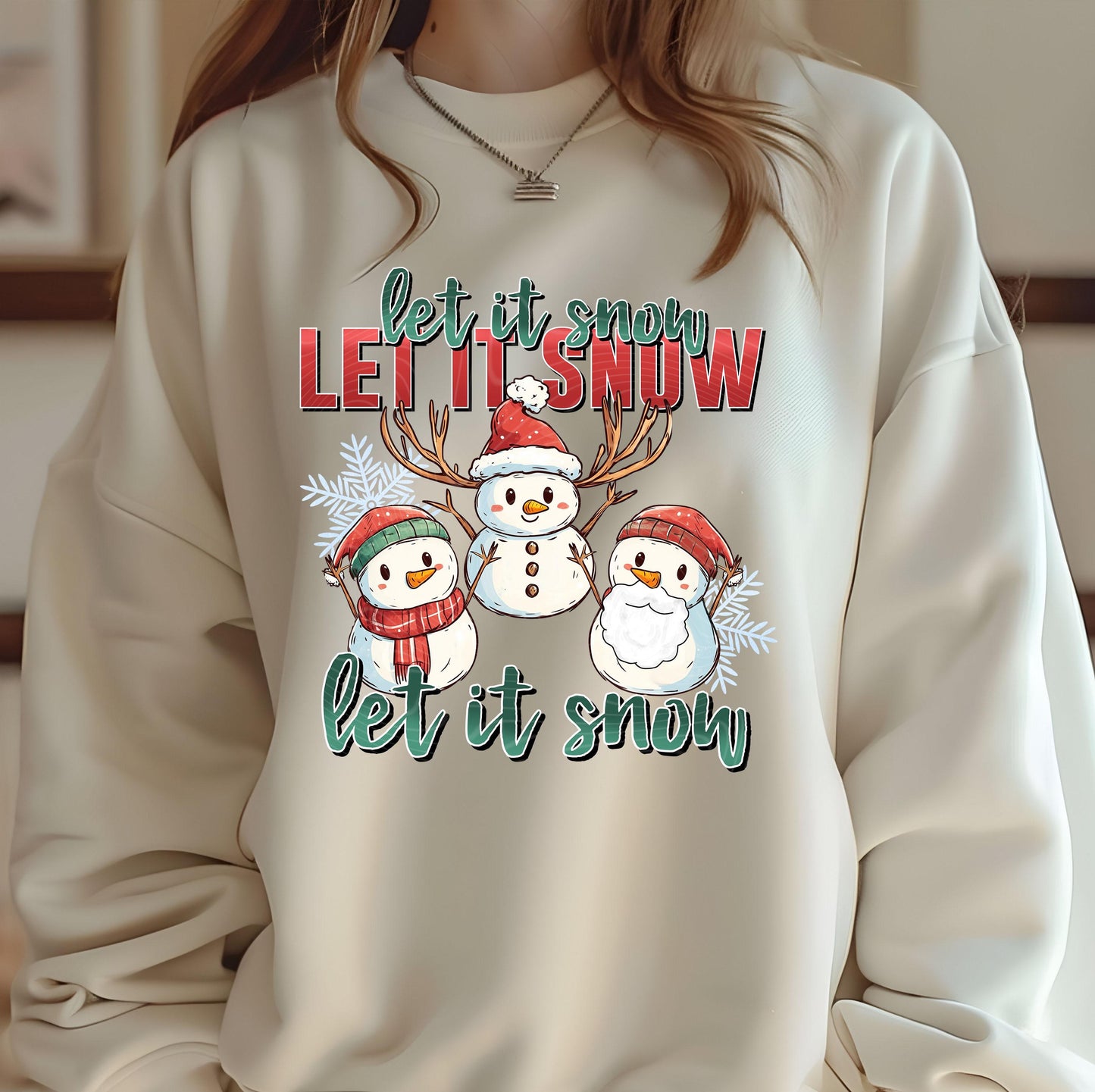 Let It Snow DTF Transfers Ready For Press, Christmas DTF Print, Heat Press Transfers, Direct To Film, Christmas Transfer, Snowman Dtf Prints