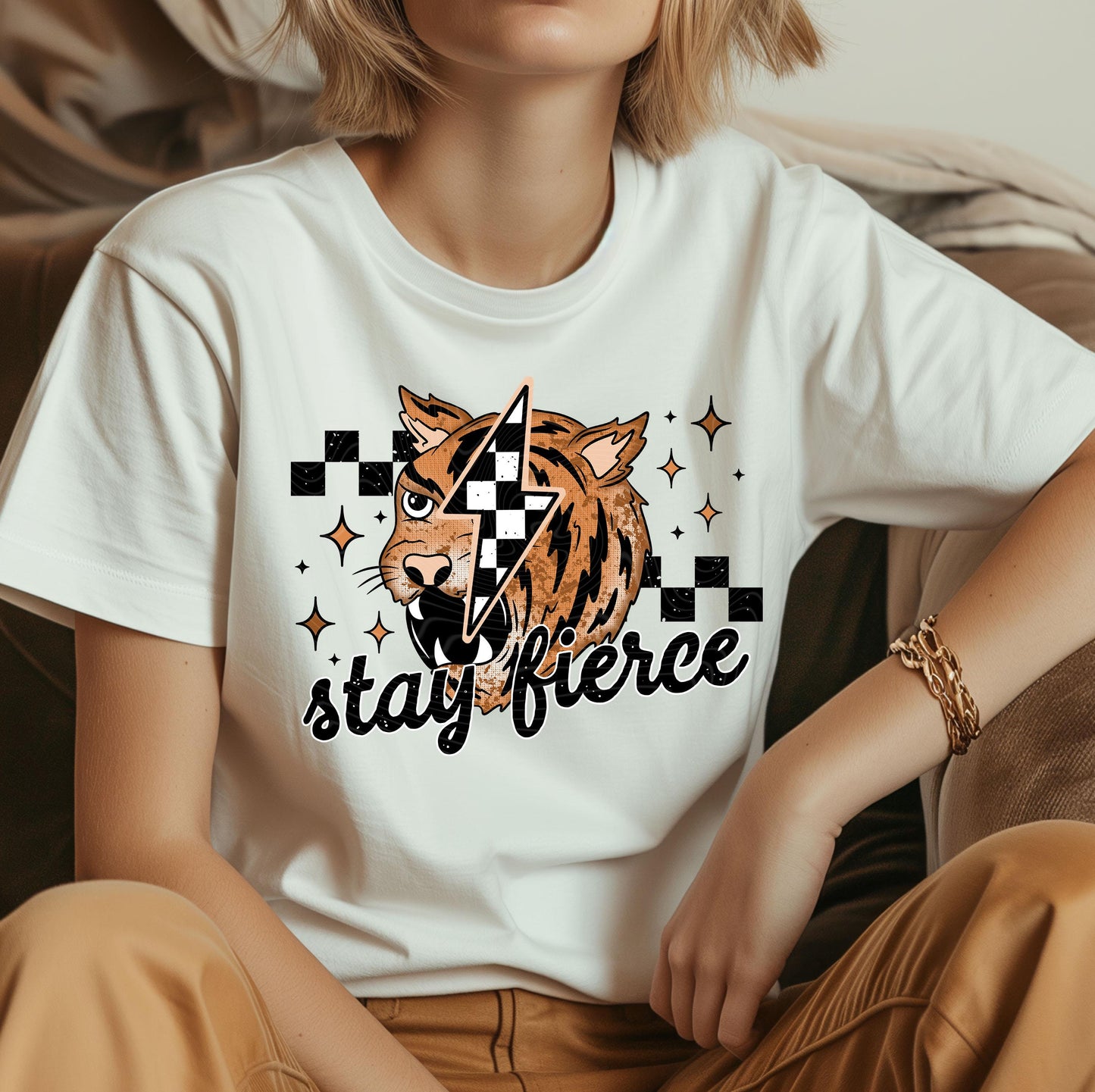 Stay Fierce DTF Transfer Ready For Press, Tiger Dtf Print, Heat Press Transfer, Western, Direct To Film,Stay Bold Stay Fierce Tiger Transfer