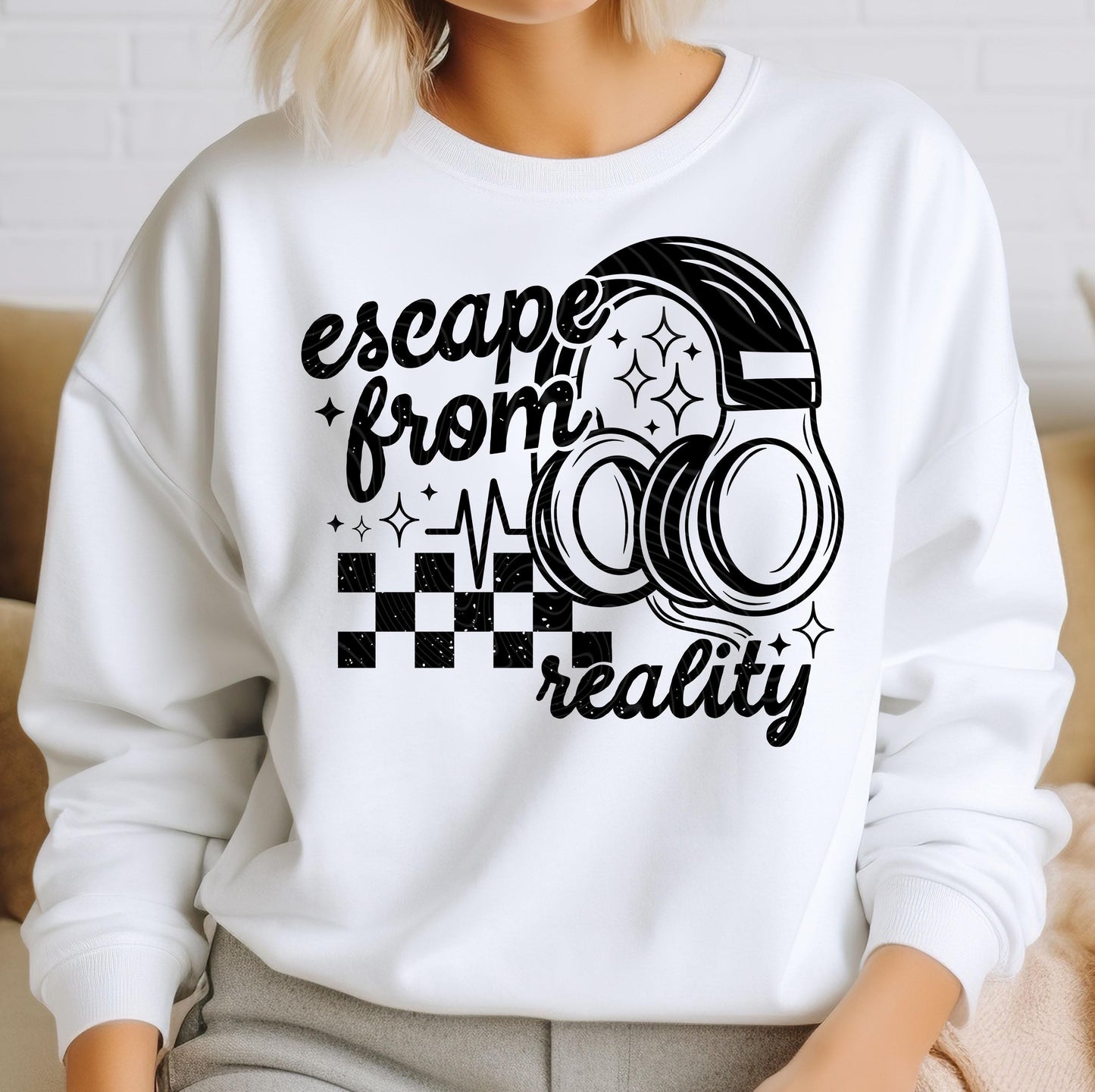 Escape From Reality DTF Transfers Ready For Press, Retro Music Dtf Prints, Heat Press Transfers, Direct To Film, Music Transfers, Headphone