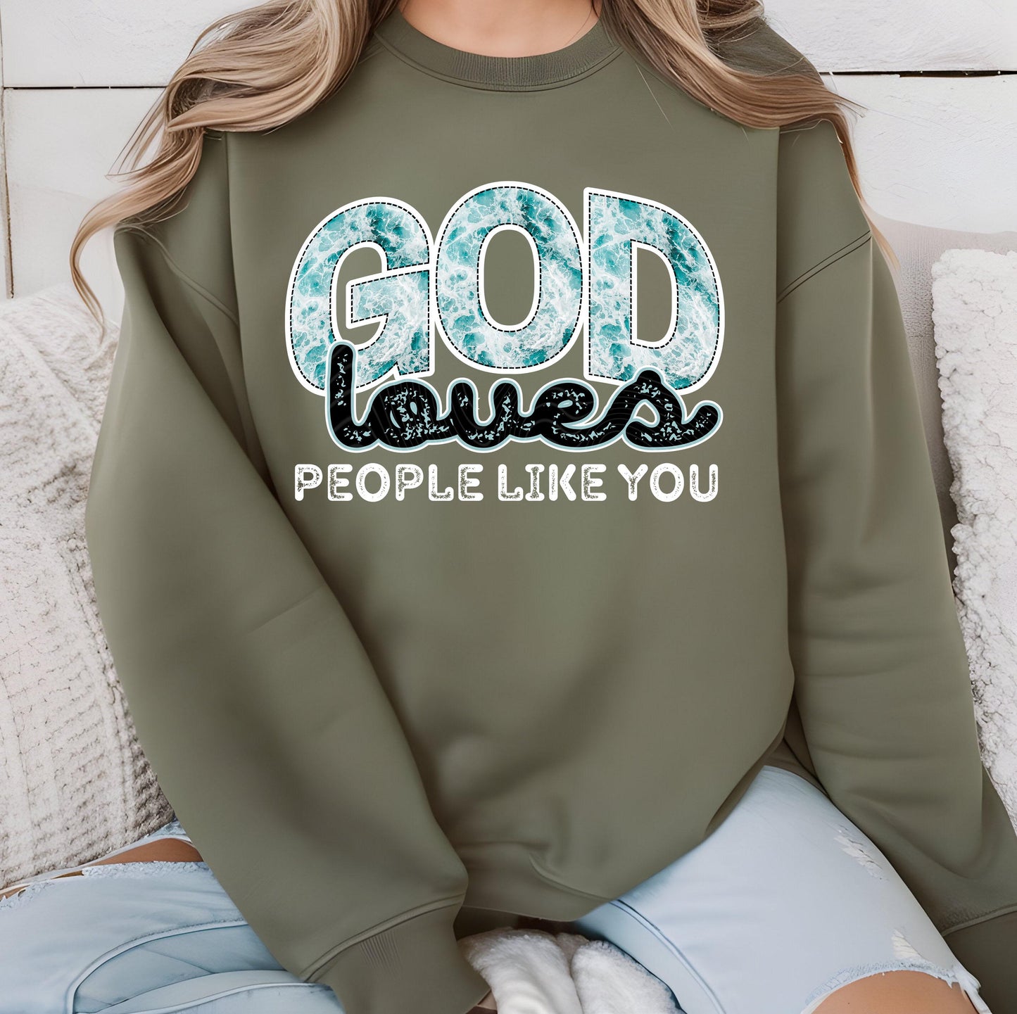 God Loves People Like You DTF Transfer Ready For Press, Christian Dtf Print, Heat Press Transfer, Direct To Film, Faith Transfer,God Is Love
