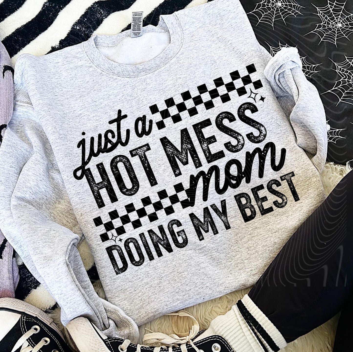 Just A Hot Mess Mom Doing My Best DTF Transfers Ready For Press, Mother Dtf Prints, Heat Press Transfers, Direct To Film, Mommy Transfers