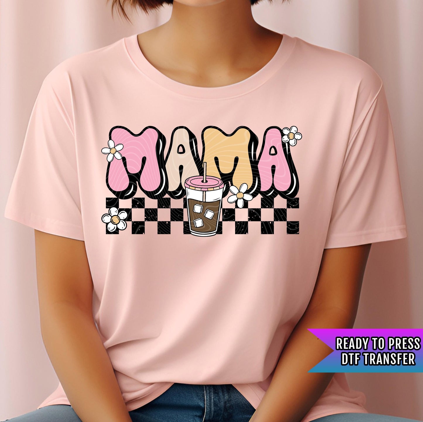 Mama Ice Coffee DTF Transfers Ready For Press, Mother's Day Dtf Print, Direct To Film, Heat Press Transfer, Mommy Dtf Transfer, Mom Transfer