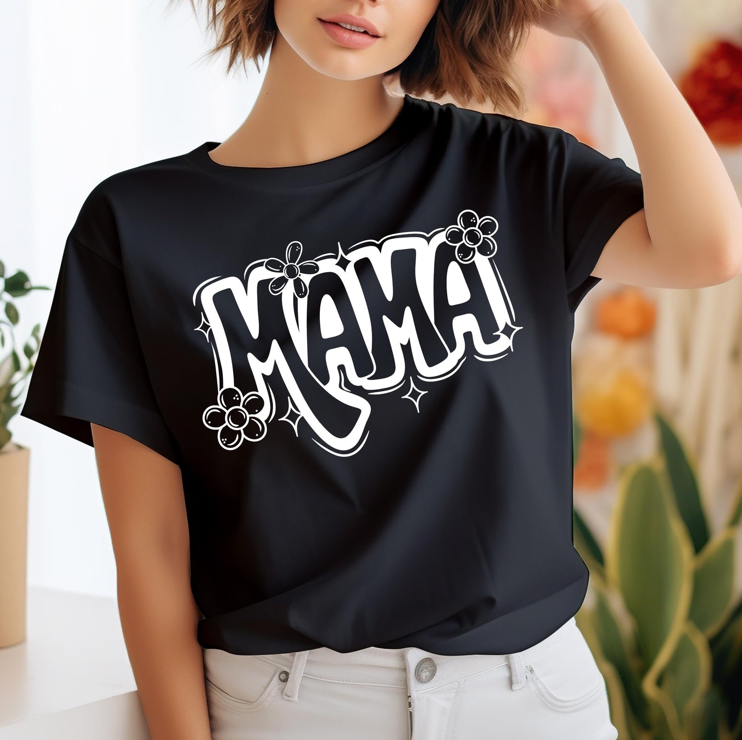 Mama Single Color White DTF Transfers Ready For Press, Mother's Day Dtf Prints, Direct To Film, Heat Press Transfer, Mom, Mommy Dtf Transfer