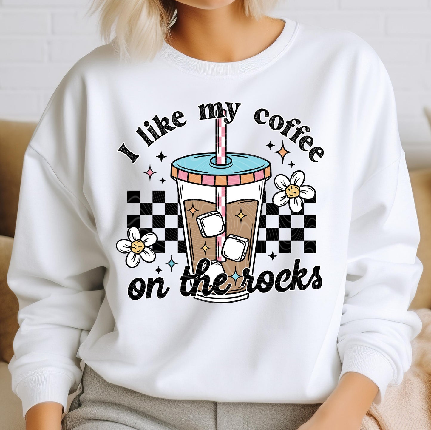 I Like My Coffee On The Rocks DTF Transfers Ready For Press, Coffee Dtf Prints, Direct To Film, Heat Press Transfers, Coffee Lover Transfers