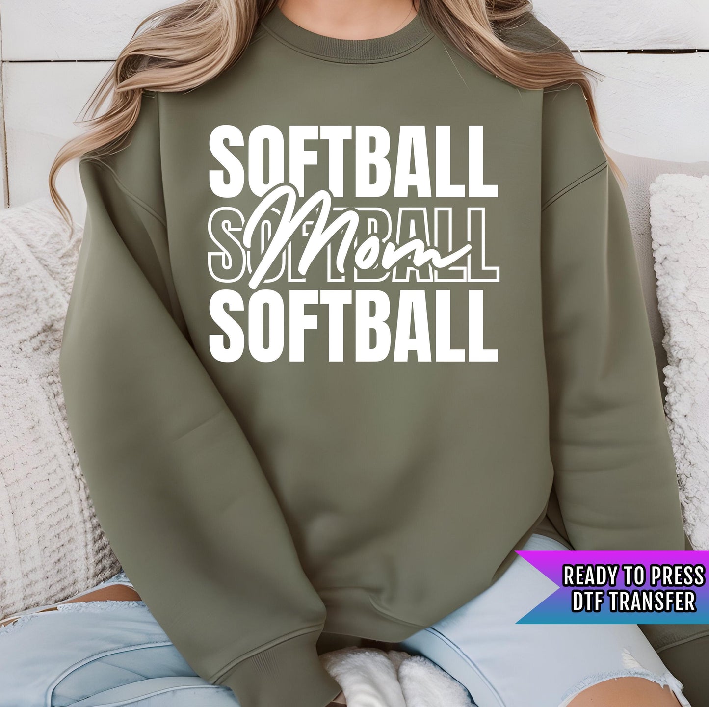 Softball Mom DTF Transfers Ready For Press, Softball DTF Prints, Heat Press Transfers, Direct To Film, Game Day Transfers, Sports Transfers