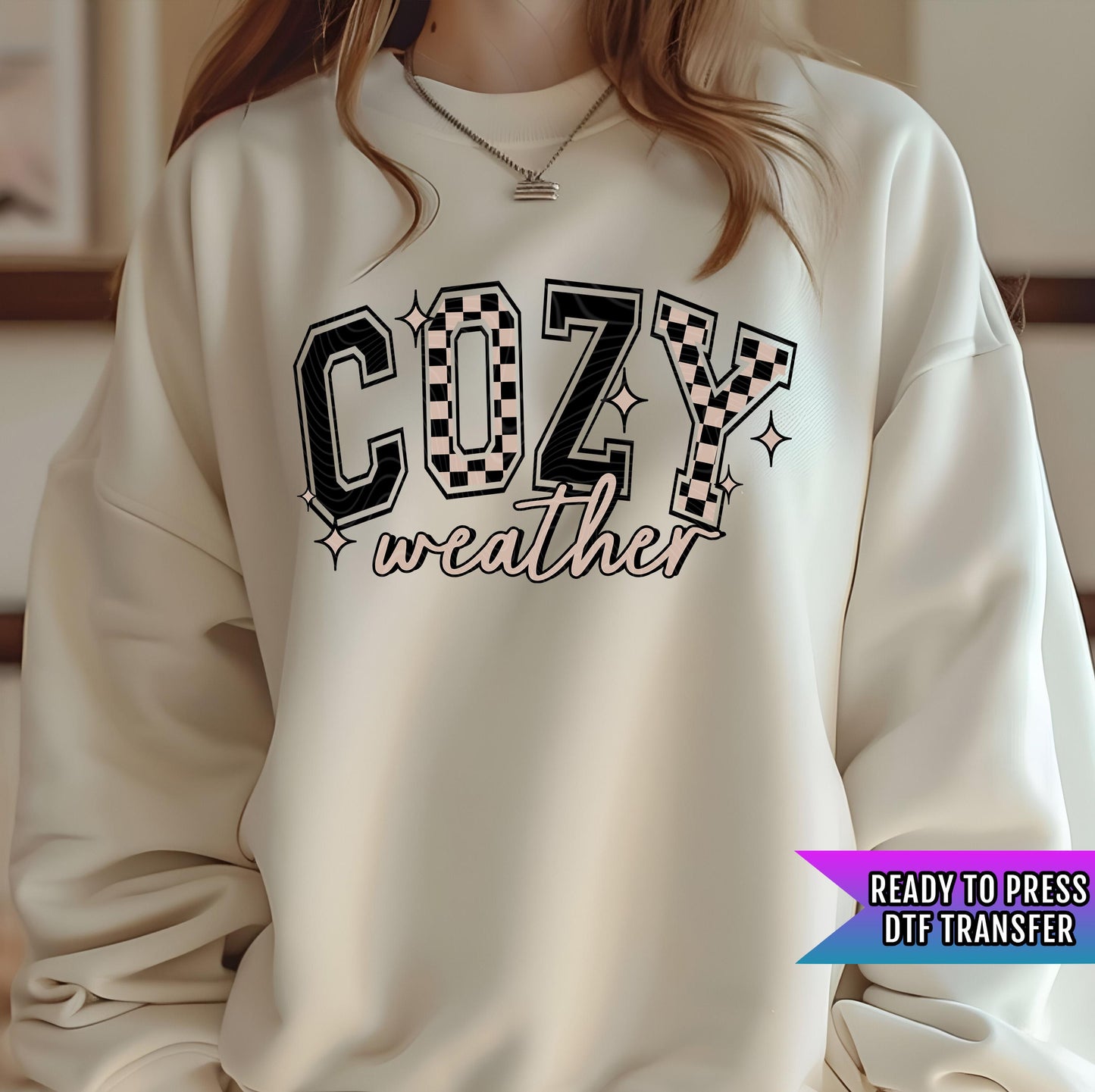 Cozy Weather DTF Transfer Ready For Press, Autumn Season Dtf Print, Direct To Film, Heat Press Transfer, Retro Fall Dtf, Cozy Vibes Transfer