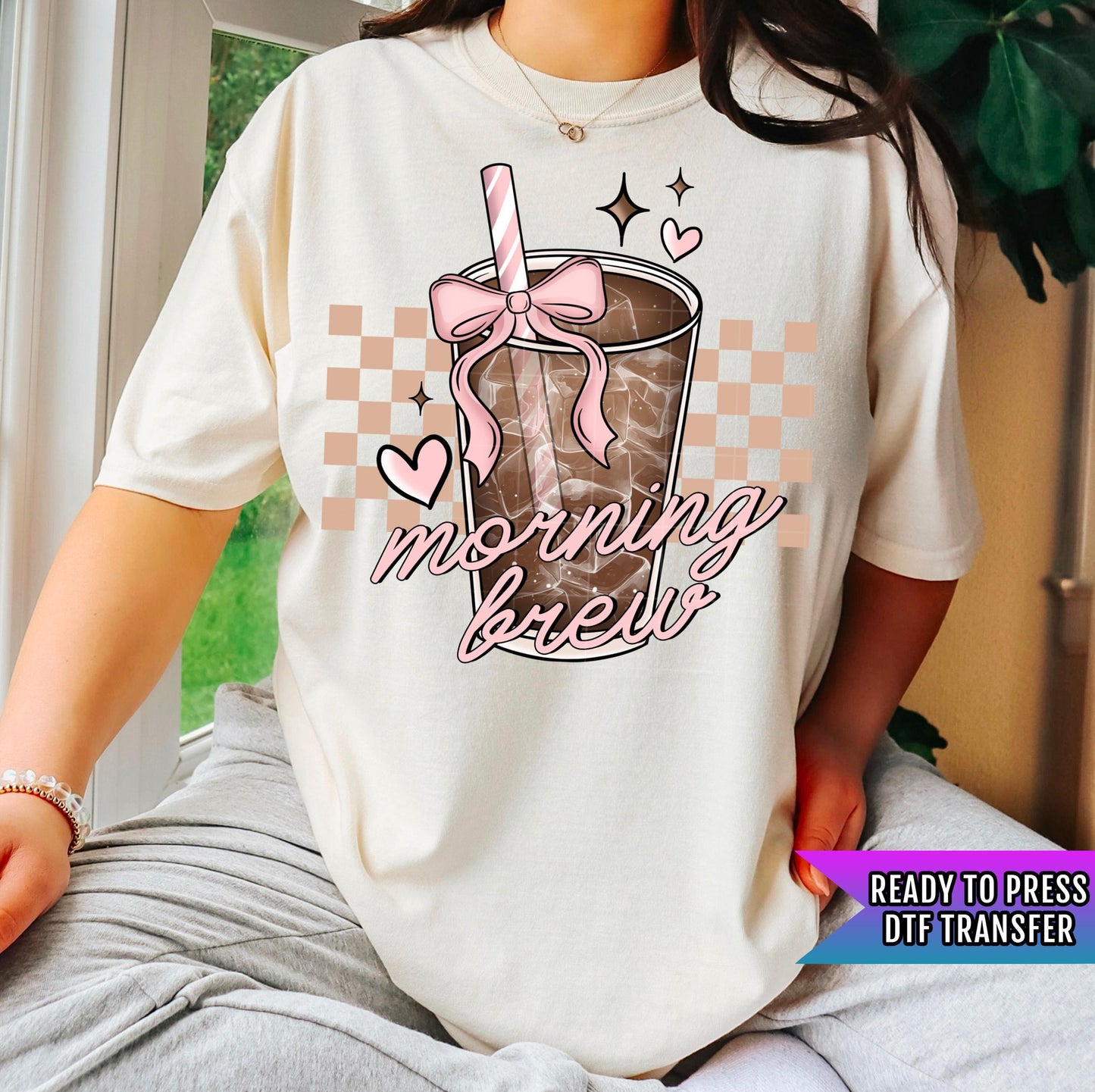 Morning Brew Girly DTF Transfer Ready For Press, Ice Coffee DTF Prints, Heat Press Transfer, Direct To Film, Skeleton Transfers, Hot Peel
