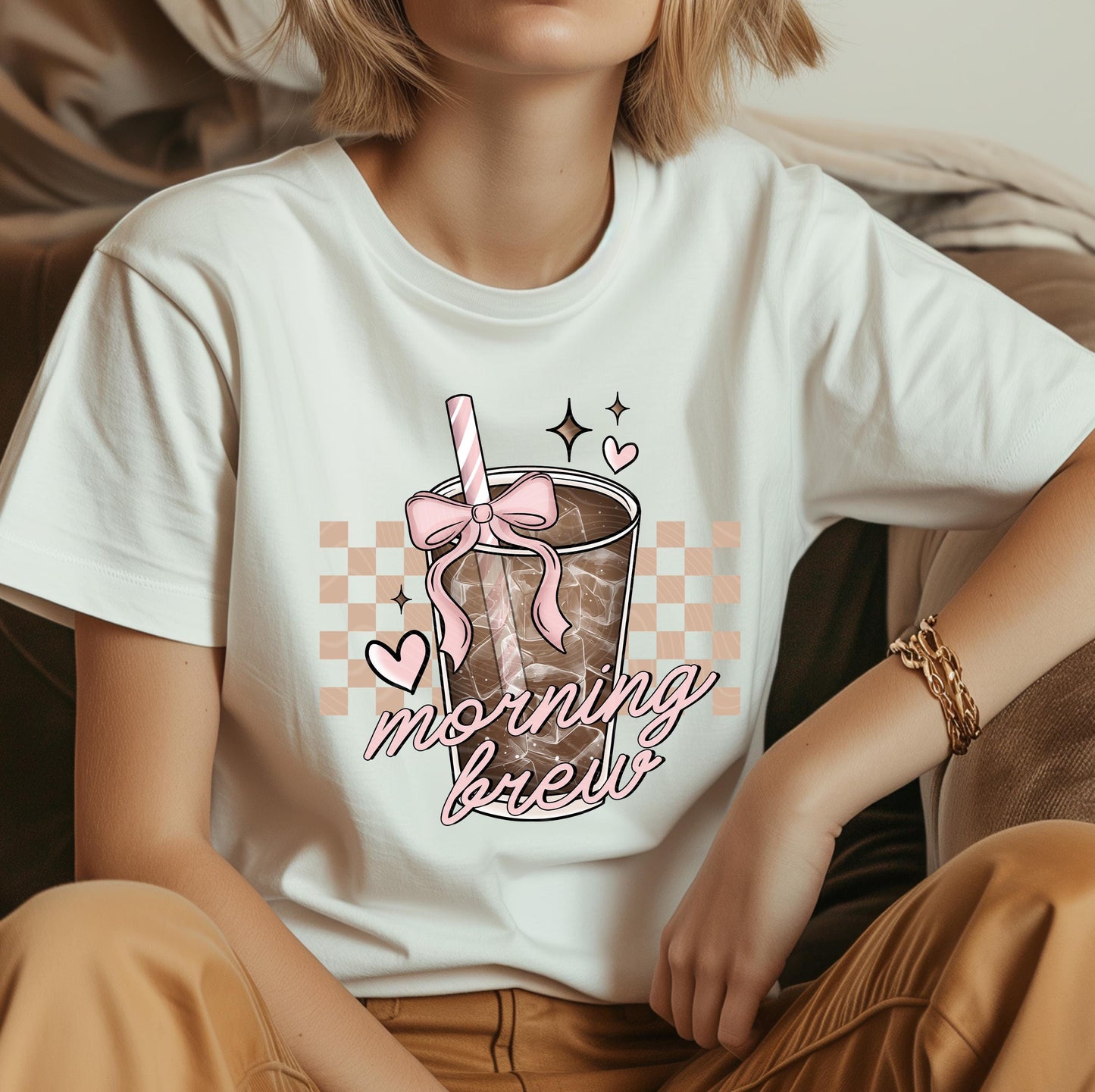 Morning Brew Girly DTF Transfer Ready For Press, Ice Coffee DTF Prints, Heat Press Transfer, Direct To Film, Skeleton Transfers, Hot Peel