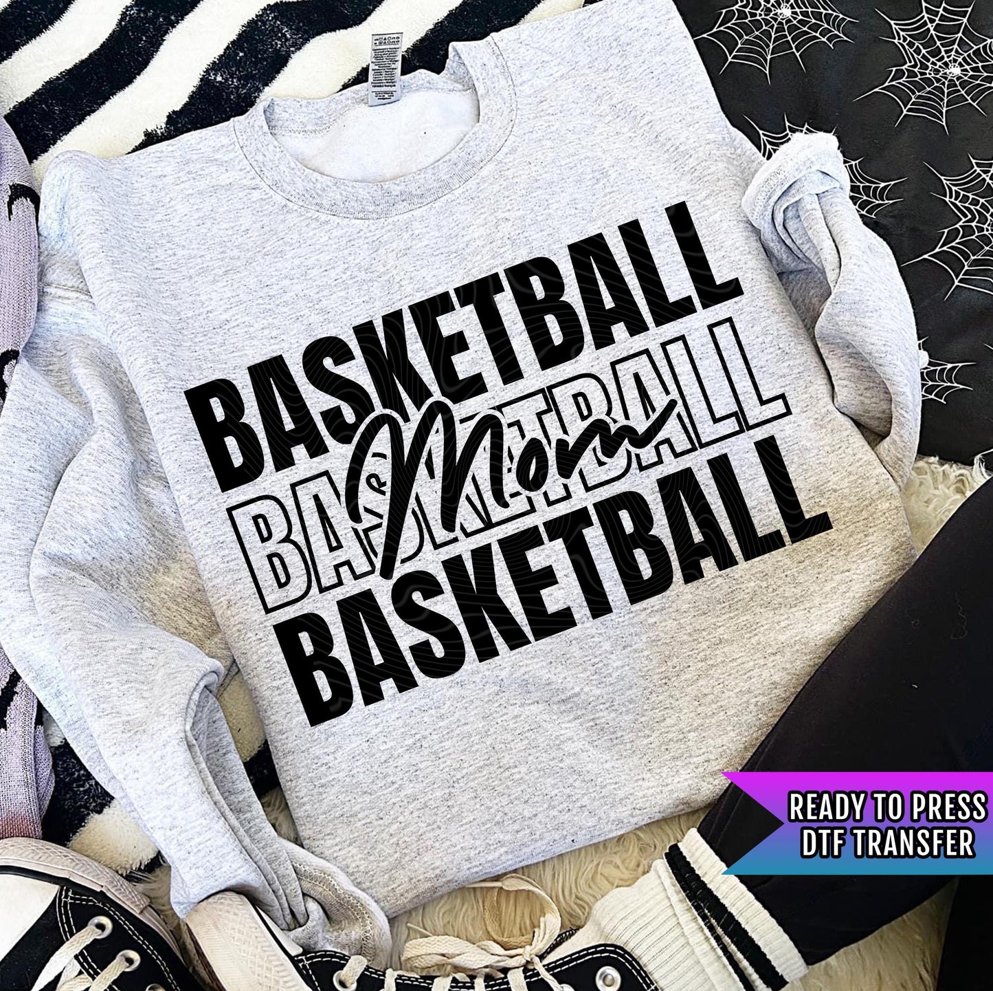 Basketball Mom DTF Transfers Ready For Press, Mother Life DTF Print, Heat Press Transfers, Direct To Film, Game Day, Basketball Mom Transfer