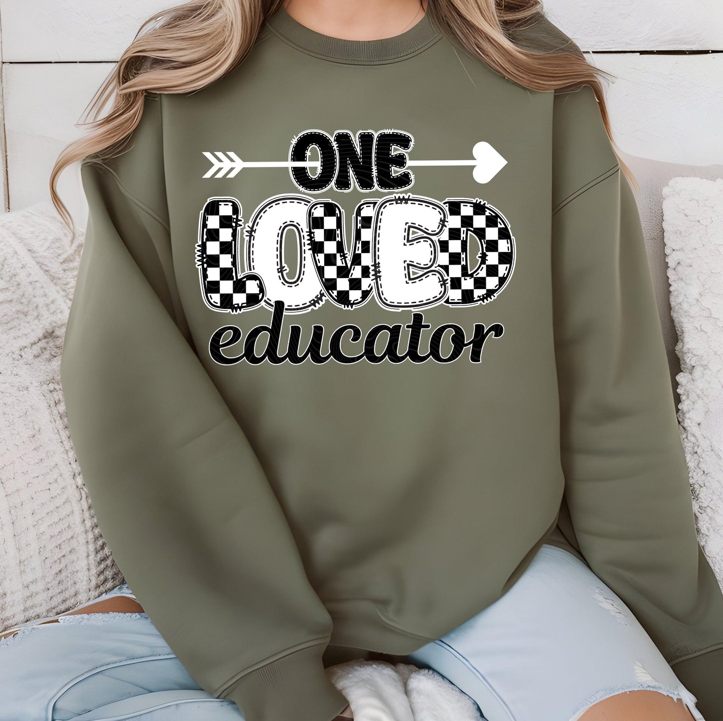 One Loved Educator DTF Transfer Ready For Press, Happy Valentine's Day DTF Print, Heat Press Transfer, Teacher, Direct To Film,Love Transfer