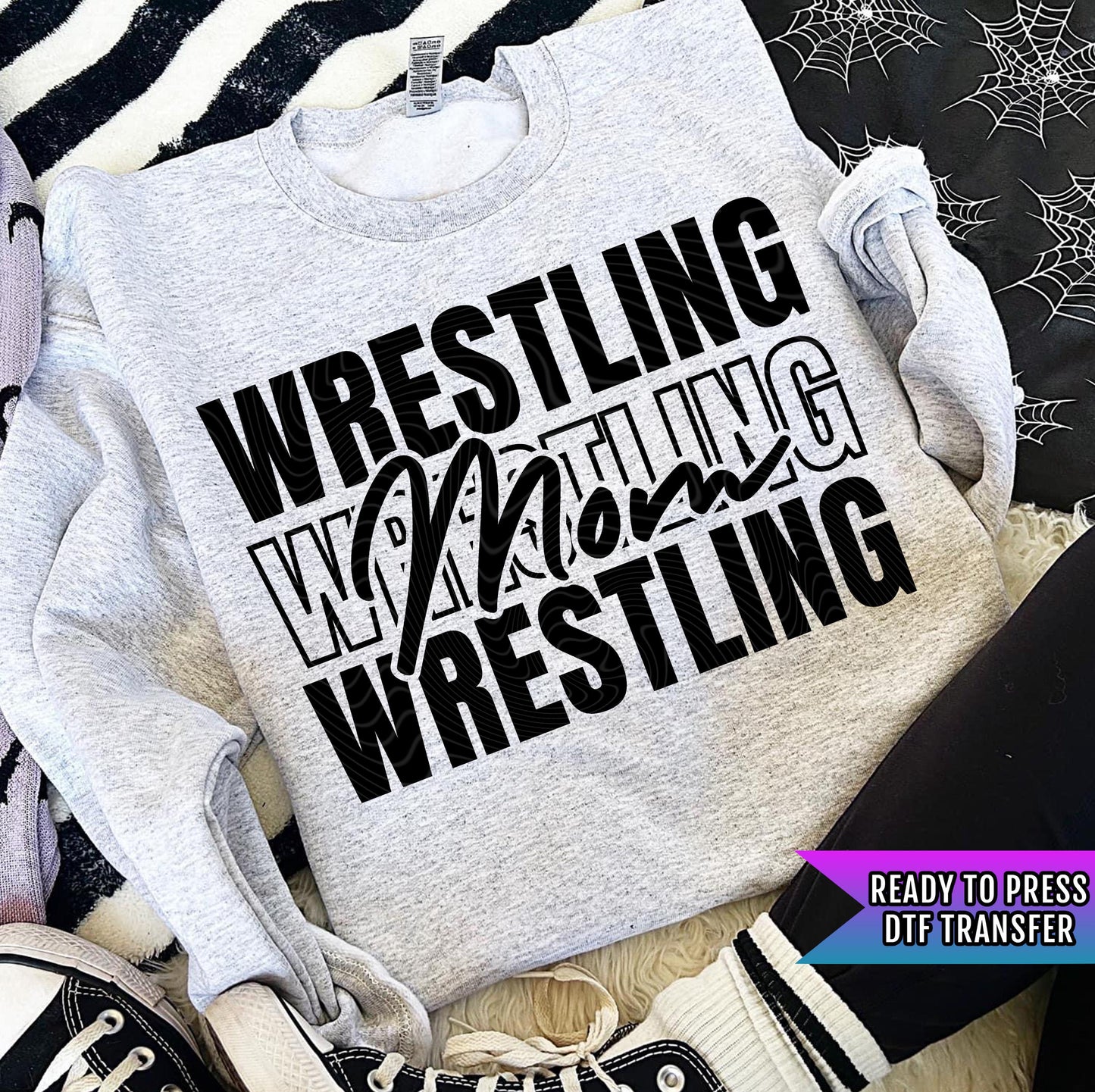Wrestling Mom DTF Transfers Ready For Press, Wrestling DTF Prints, Heat Press Transfers, Direct To Film, Game Day Transfers, Sports Transfer
