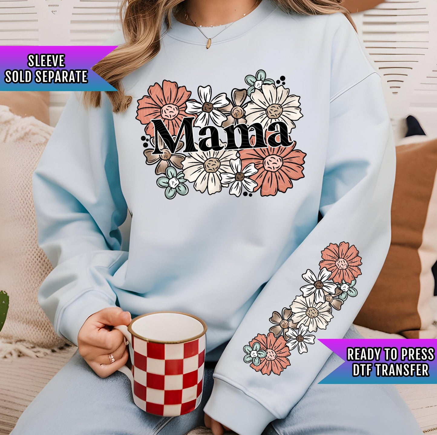Floral Mama DTF Transfers Ready For Press, Mothers Day Dtf Prints, Heat Press Transfers, Direct To Film, Nana, Grammy Transfers, Mommy Dtf