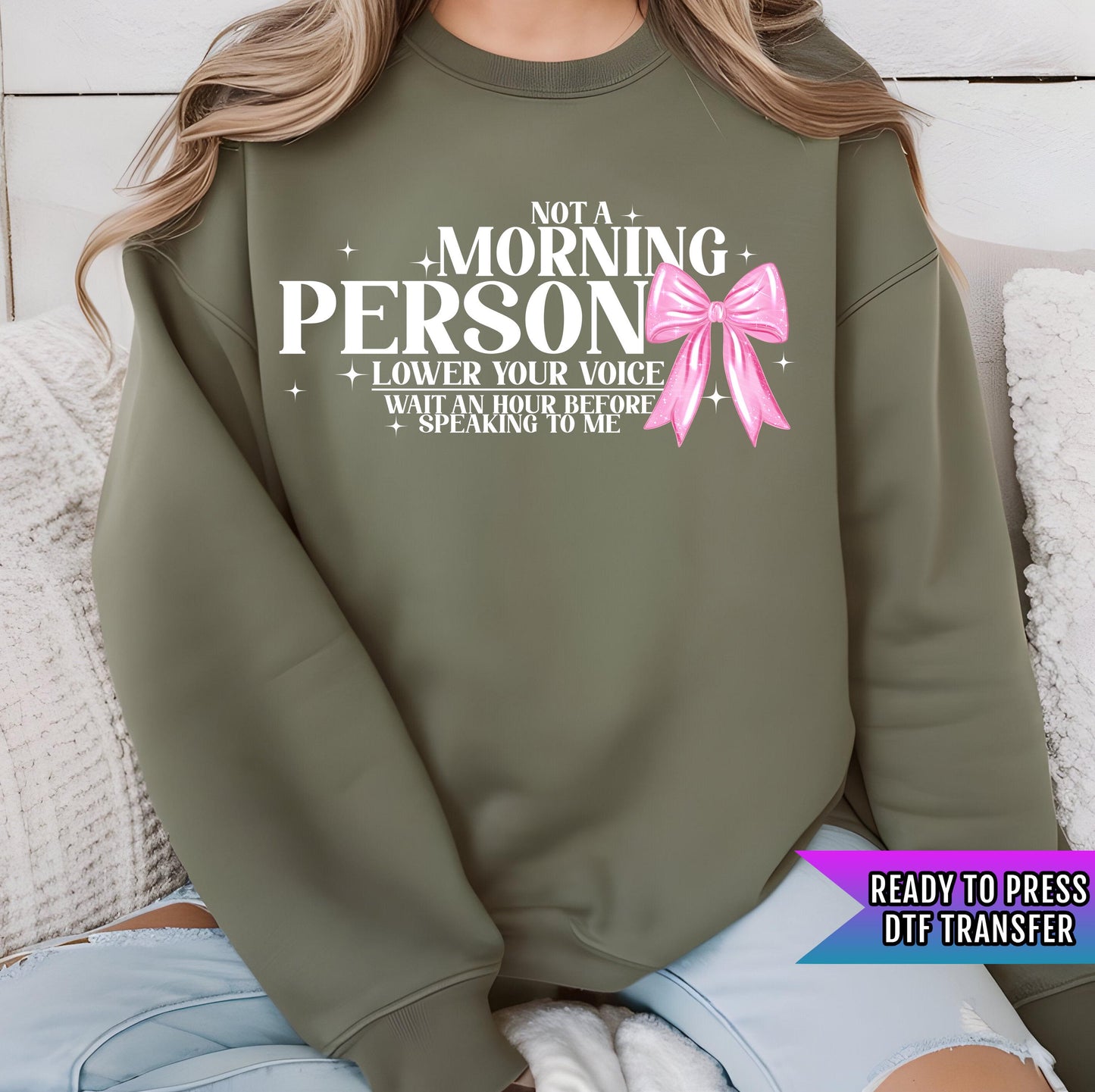 Not a Morning Person DTF Transfer Ready For Press, High Quality DTF Transfer, Dtf Print, Trendy DTF Transfer, Heat Press Transfer, Adult Dtf