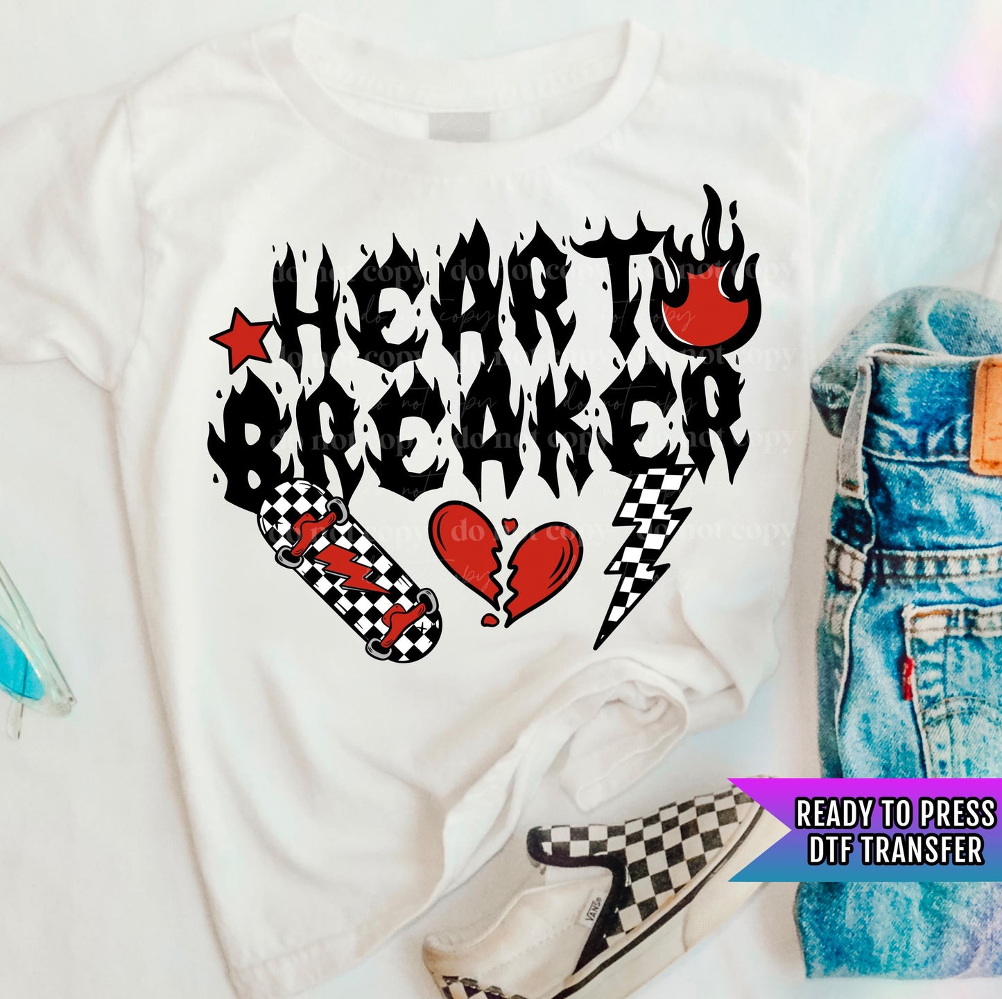 Heart breaker DTF Transfers Ready For Press, Valentines Day DTF Prints, Heat Press Transfers, Direct To Film, Valentines Day Transfers