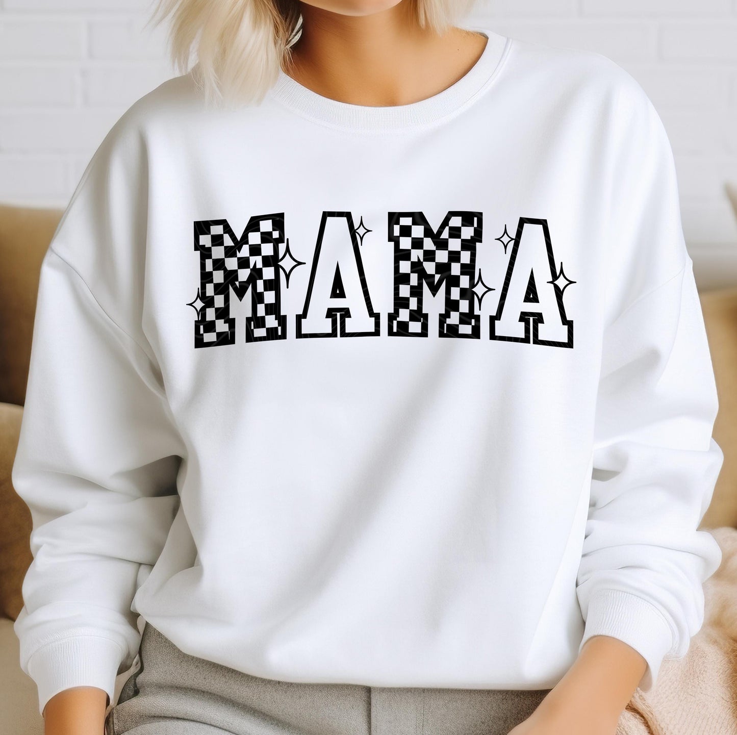 Mama DTF Transfer Ready For Press, Retro Mama DTF Prints, Heat Press Transfer, Direct To Film, Checkered Mama DTF Transfers, Mommy Transfers