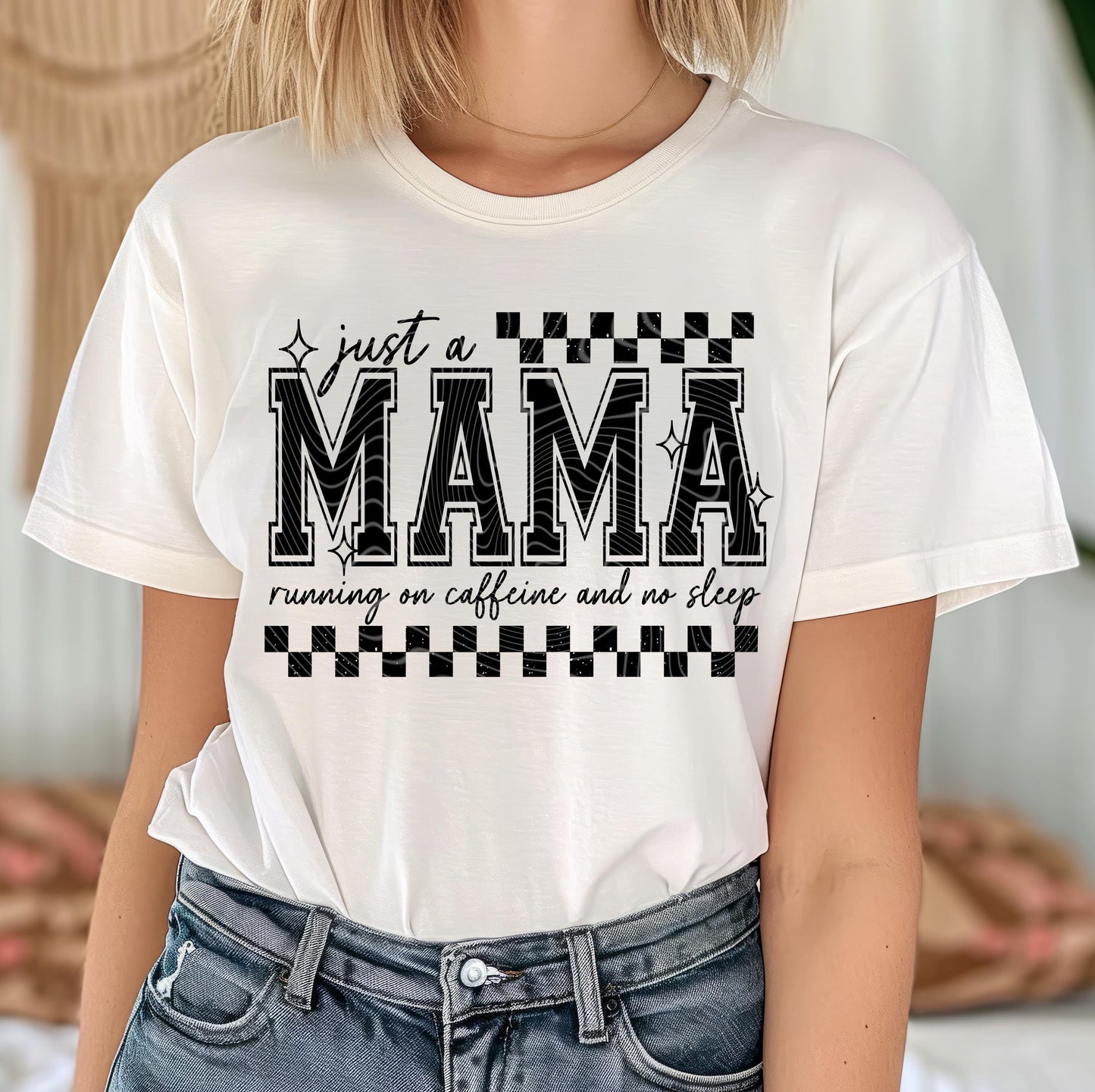 Mama DTF Transfer Ready For Press, Checkered Mama DTF Prints, Heat Press Transfer, Direct To Film, Checkered Mama DTF Prints, Mom Dtf