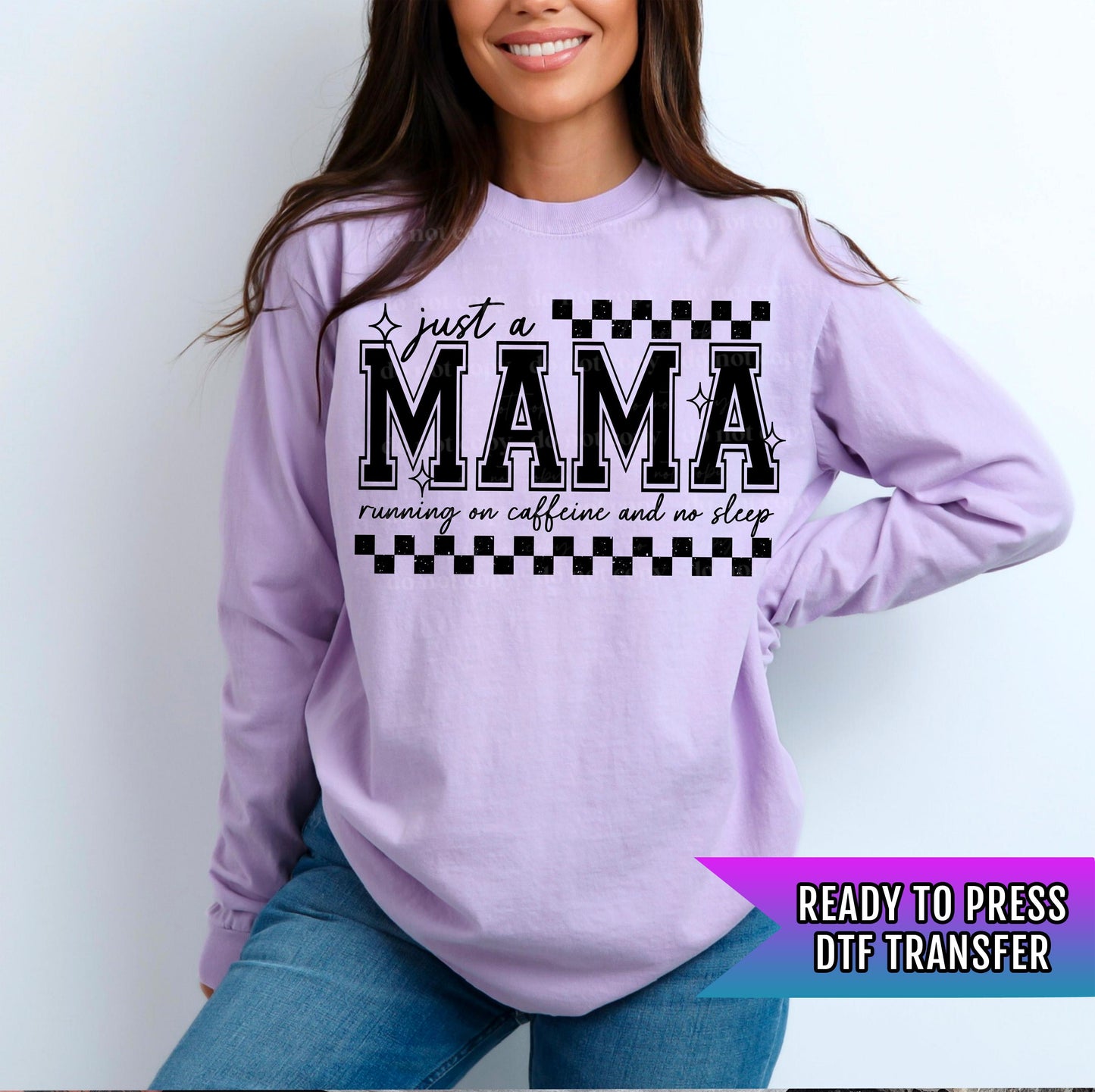 Mama DTF Transfer Ready For Press, Checkered Mama DTF Prints, Heat Press Transfer, Direct To Film, Checkered Mama DTF Prints, Mom Dtf