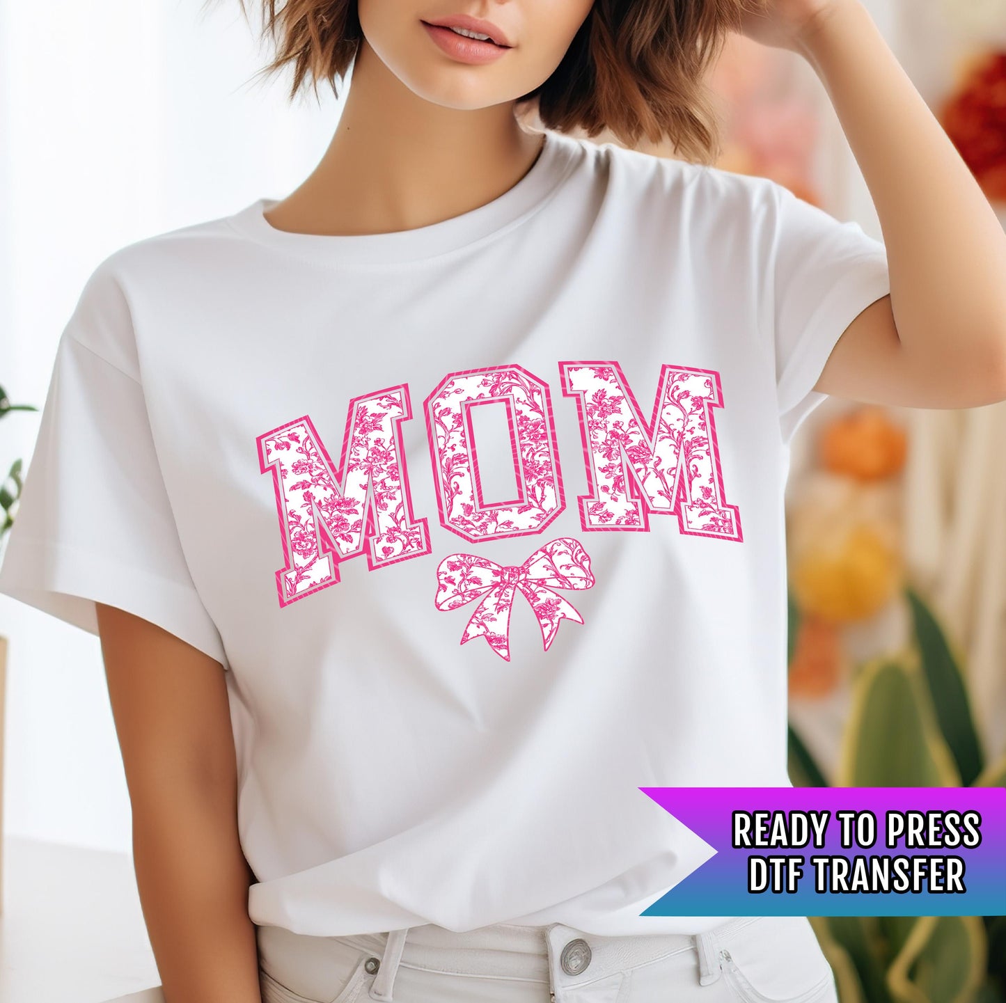 Mom Coquette Bow DTF Transfers, Mom DTF Transfer Ready For Press, Heat Press Transfer, Direct To Film, Mom Dtf Prints, Heat Transfer