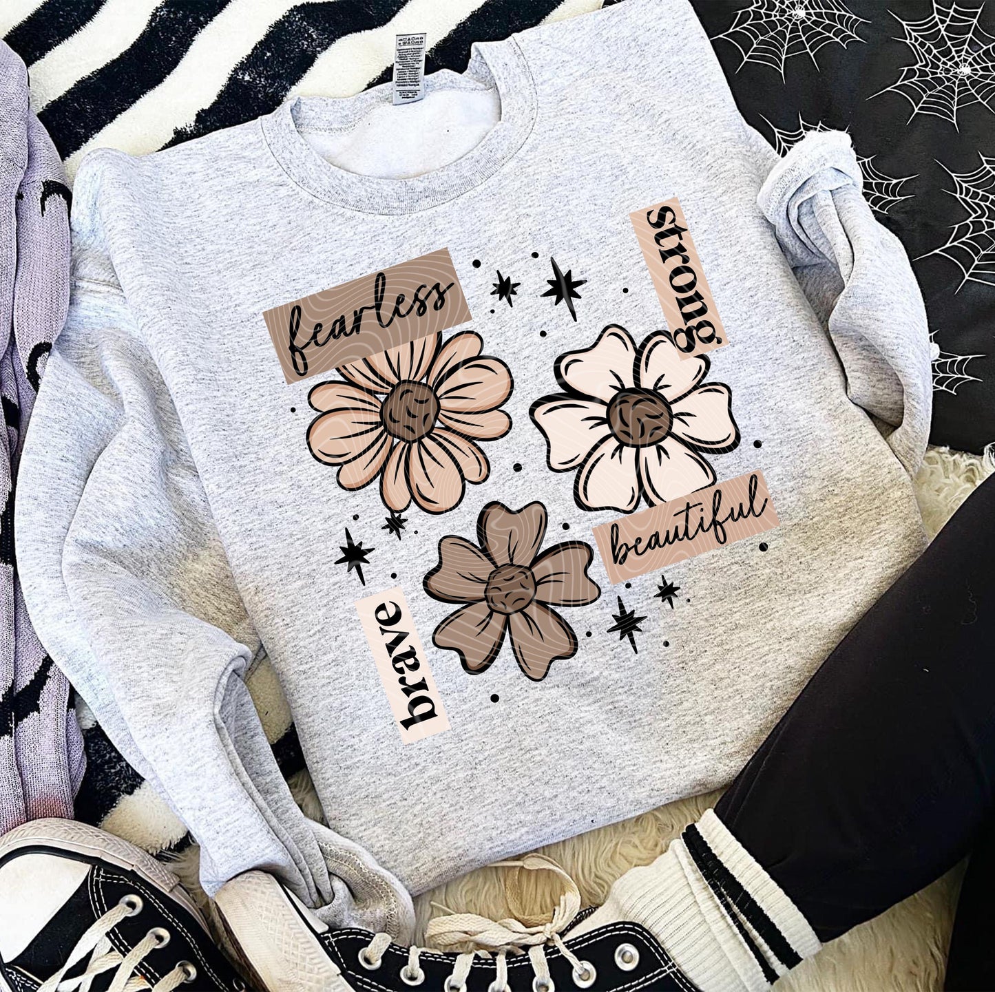 Positive Florals DTF Transfers Ready For Press, Floral DTF Print, Direct To Film, Heat Press Transfer, Motivational DTF Print,Mental Health