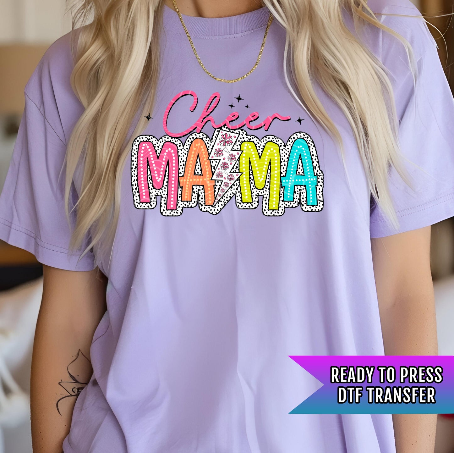 Cheer Mama DTF Transfers Ready For Press, Cheerleader DTF Print, Heat Press Transfer, Direct To Film, Cheer Transfer, Cheerleading Transfers