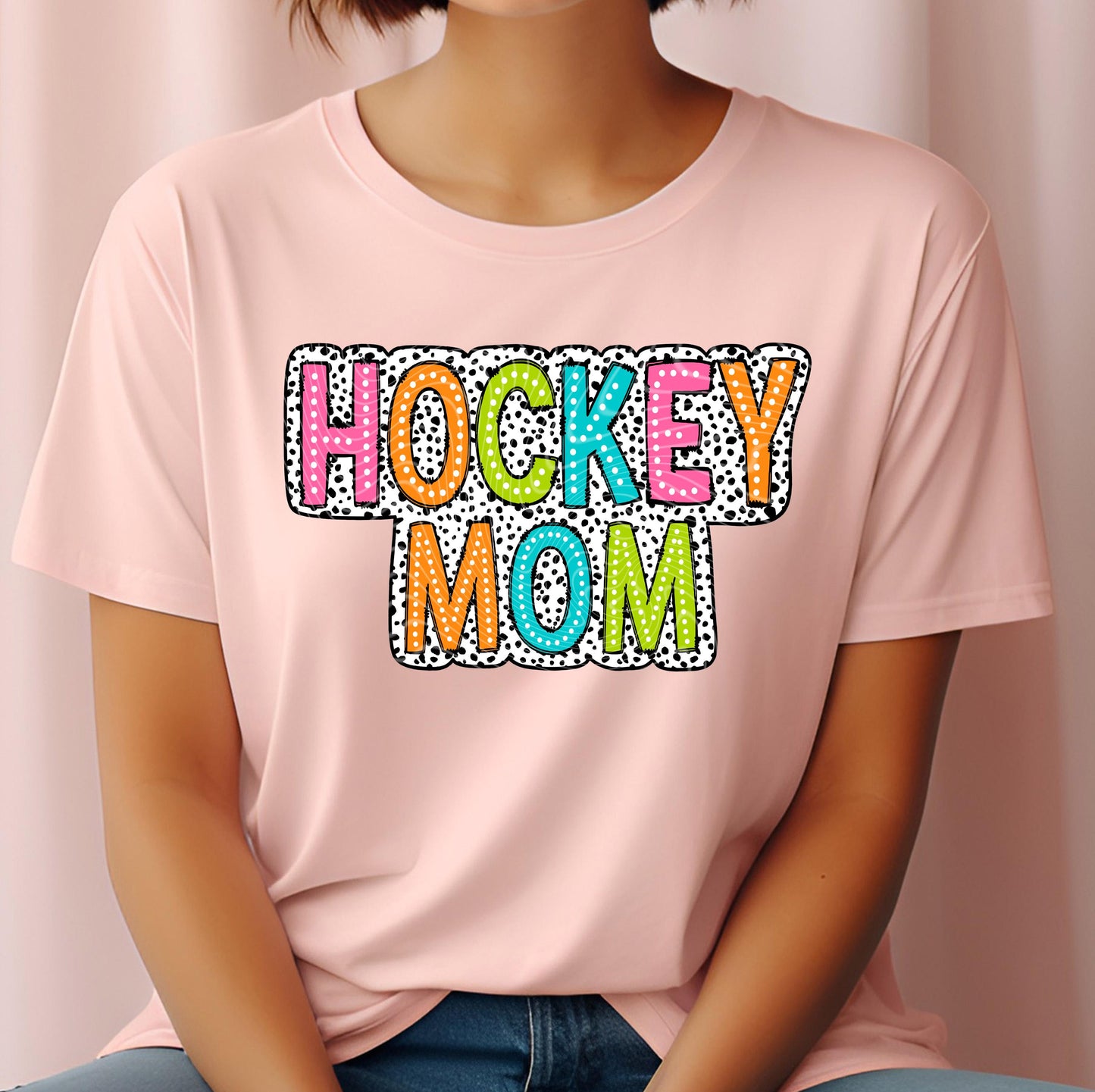 Hockey Mom Dalmatian Dots DTF Transfers Ready For Press, Hockey DTF Print, Heat Press Transfer, Direct To Film, Hockey Transfers, Hockey Dtf
