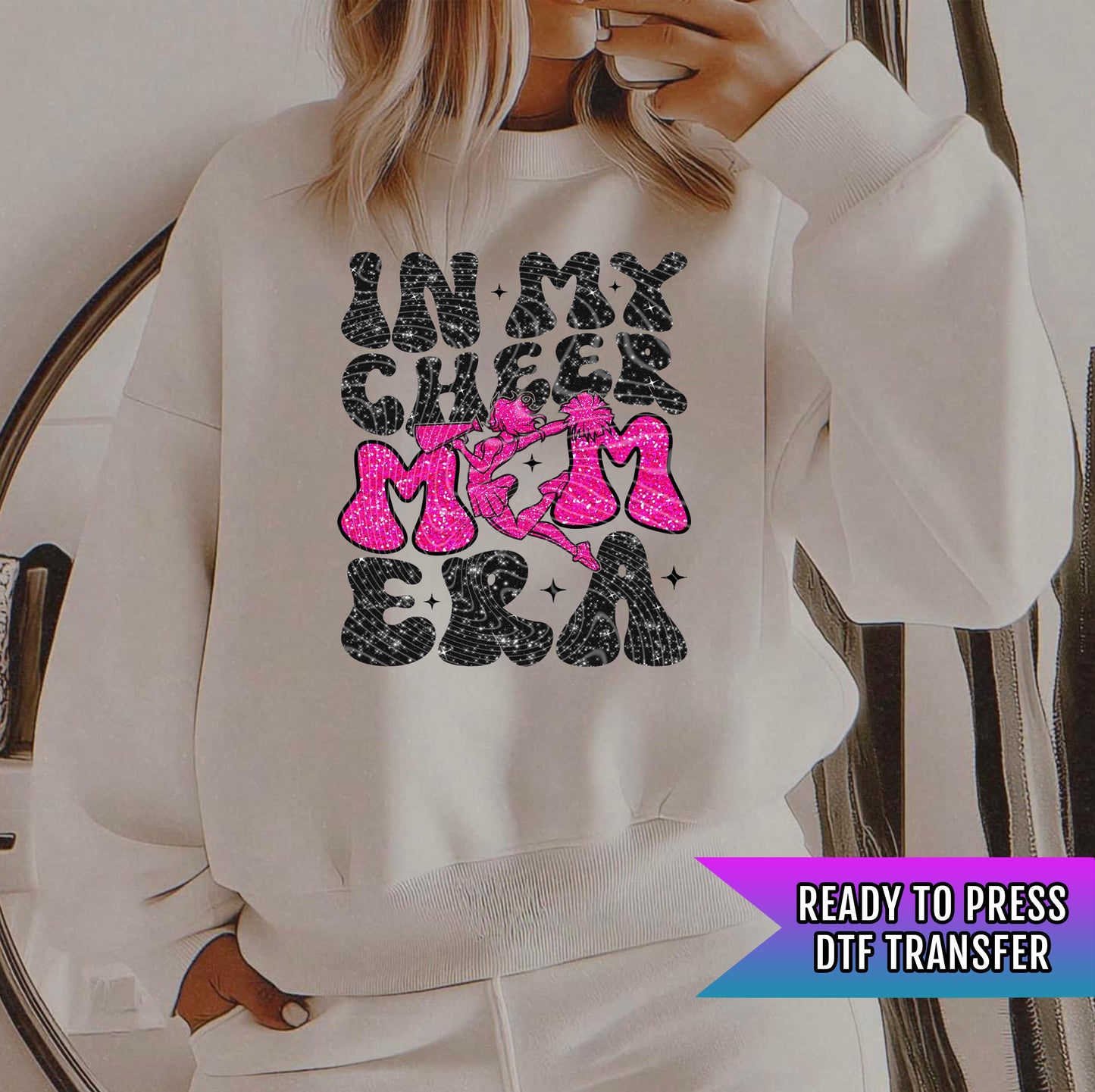 In My Cheer Mom Era DTF Transfers Ready For Press, Cheerleader DTF Print, Heat Press Transfer, Direct To Film, Cheer Transfer, Cheerleading