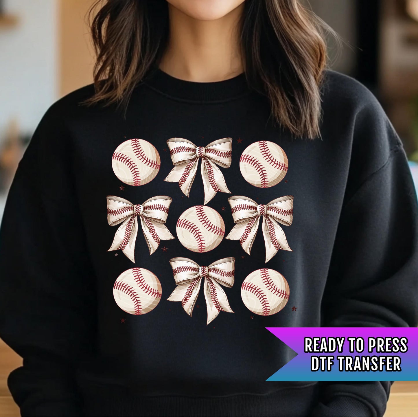 Baseball Coquette Bows DTF Transfers Ready For Press, Baseball DTF Prints, Heat Press Transfer, Direct To Film, Baseball Dtf Transfer