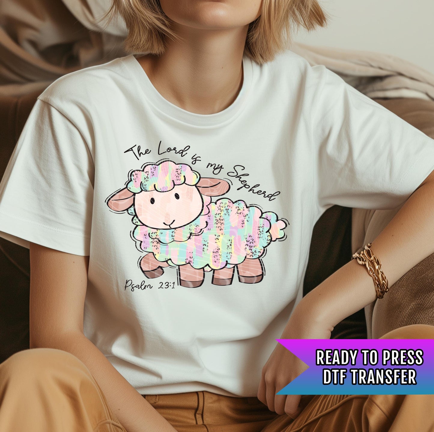 The Lord Is My Shepherd DTF Transfers Ready For Press, Dtf Prints, Heat Press Transfers, Direct To Film, Faith Dtf Transfers, Psalm 23 1