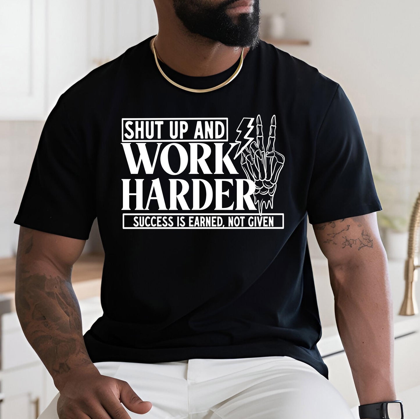 Shut Up And Work Harder DTF Transfer Ready For Press, Motivational Dtf Prints, Direct To Film, Heat Press Transfers, Hustle DTF Transfers
