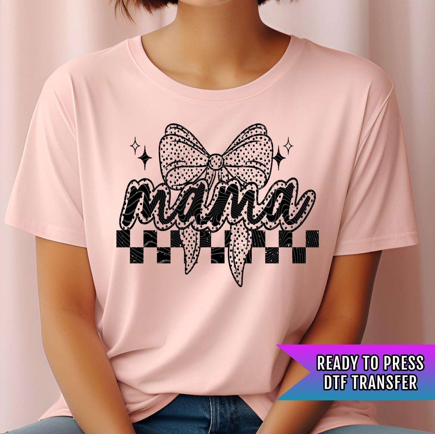 Mama DTF Transfer Ready For Press, Mama DTF Prints, Mom DTF Prints, Heat Press Transfer, Mom Transfers, Direct To Film, Mama Bow Transfers