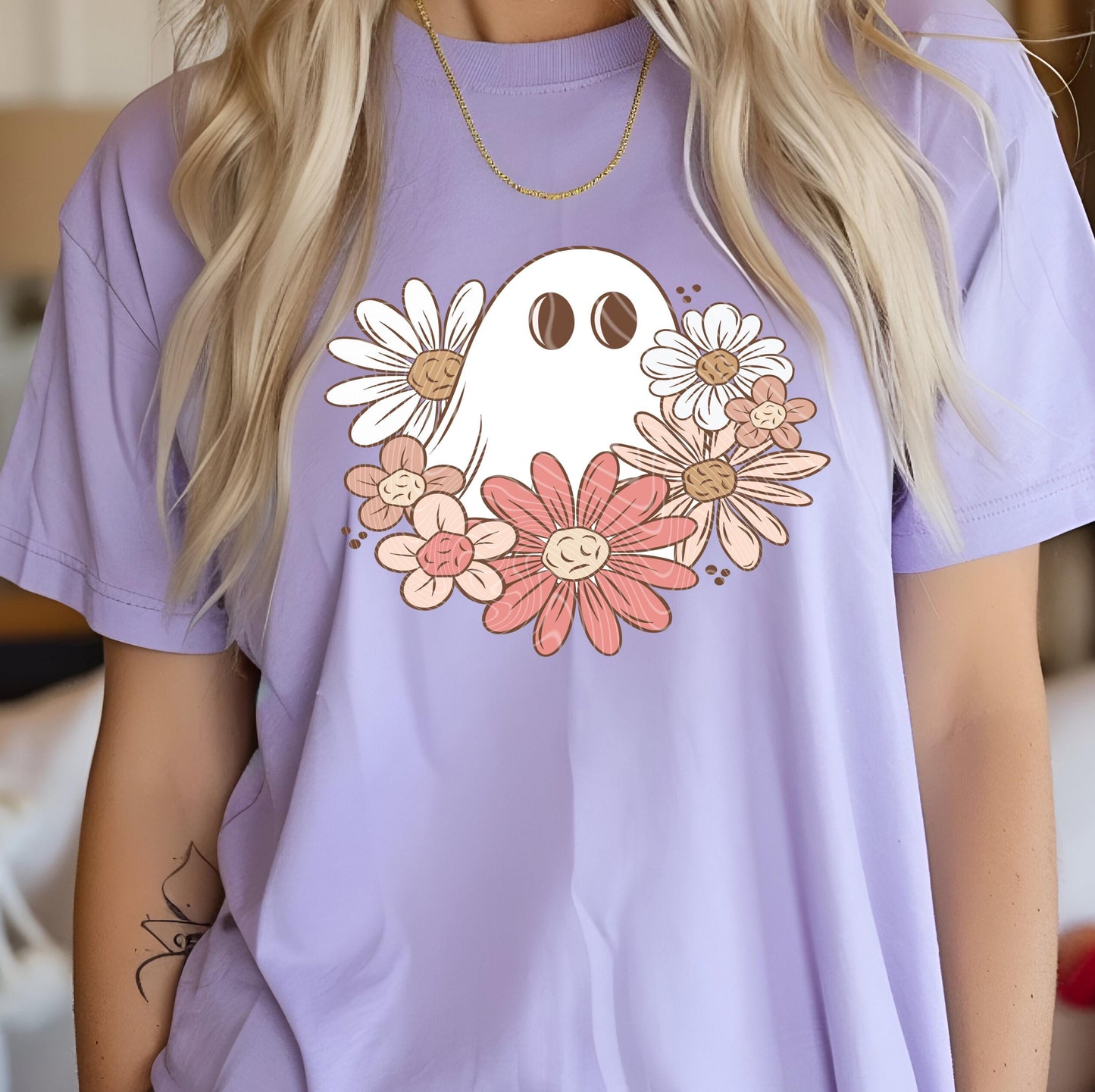 Spring Ghosty DTF Transfer Ready For Press, Dtf Print, DTF Transfer, Direct To Film, Heat Press Transfer, Hot Peel, Tshirt Transfers, Floral