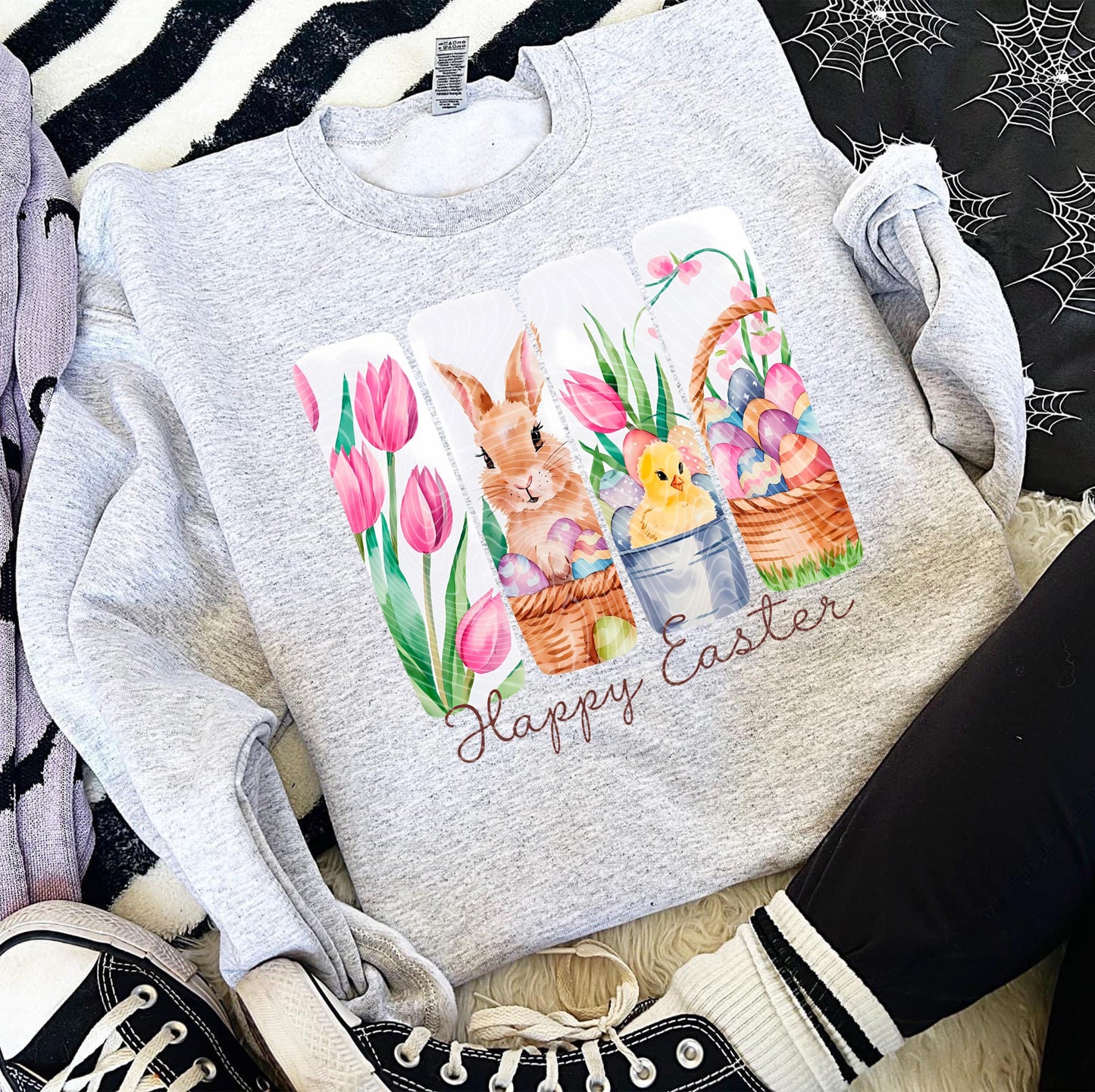 Happy Easter DTF Transfer Ready For Press, Bunny Dtf Print, Direct To Film, DTF Print, Easter Transfers, Heat Press Transfer, Hot Peel Dtf