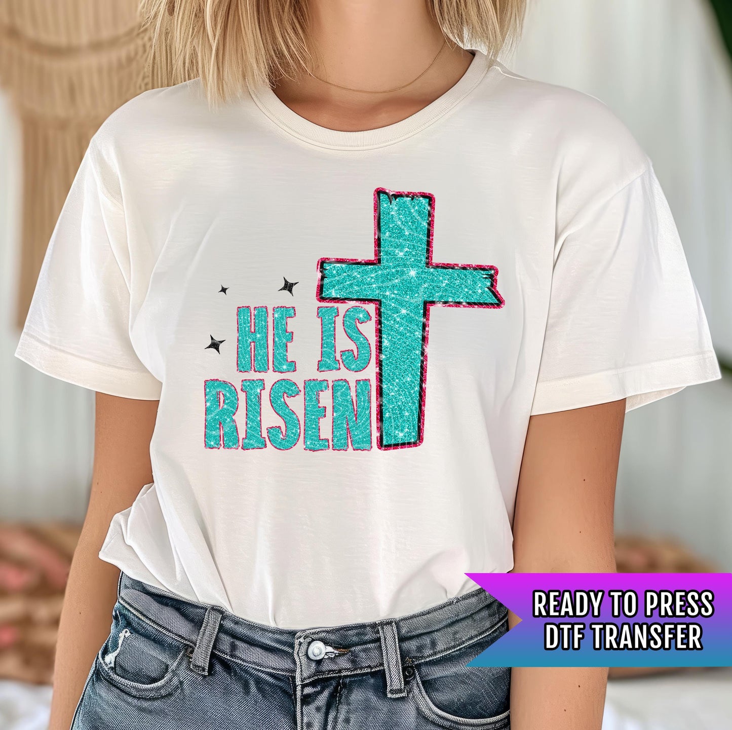 He is Risen DTF Transfers Ready For Press, Christian DTF Transfers, Heat Press Transfer, Direct To Film, Bible Verse Transfer, Religious Dtf