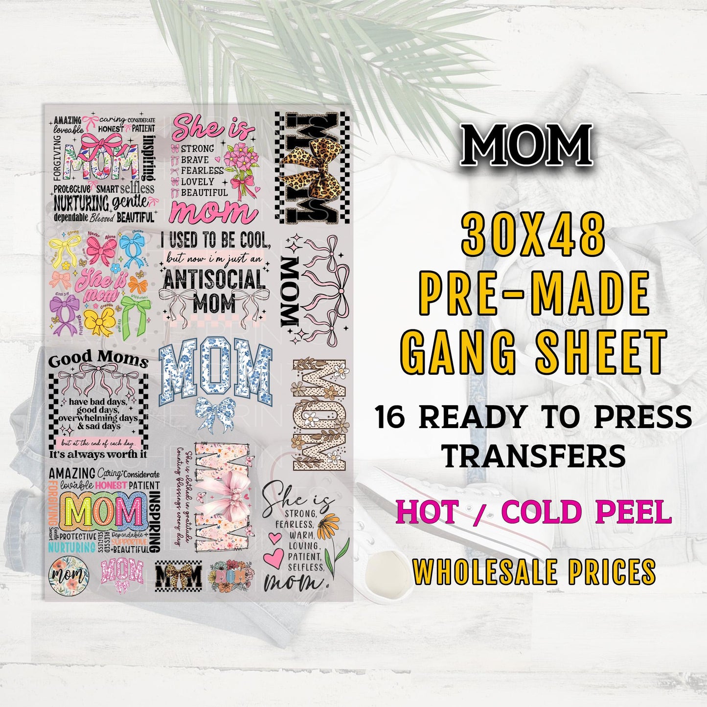 Mom DTF Transfer, Mama Gang Sheet, DTF Transfer Ready For Press, Mama Premade Gang Sheet, Heat Transfer, Custom Transfers, Mom Transfers