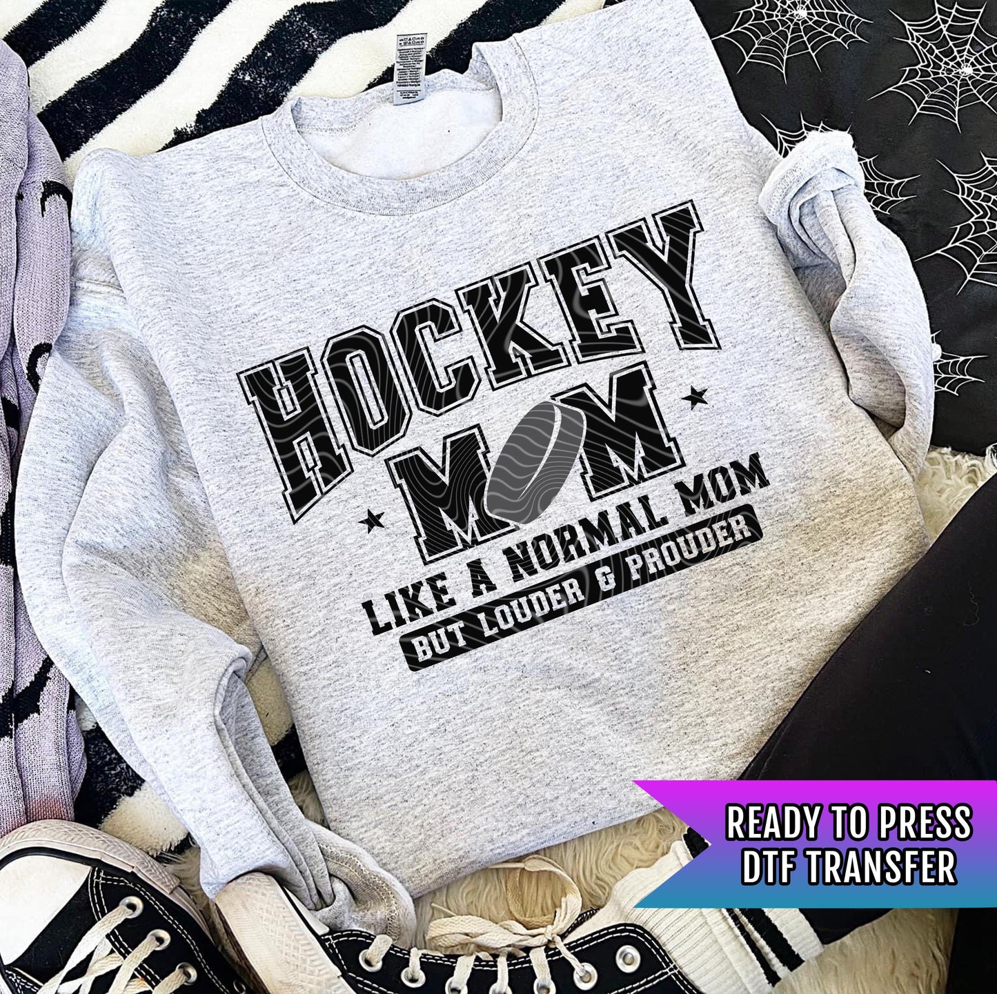 Hockey Mom DTF Transfers Ready For Press, Hockey DTF Print, Heat Press Transfer, Direct To Film, Hockey Transfer, Hockey Heat Press Transfer