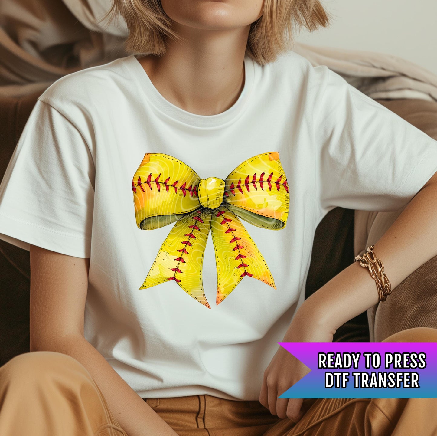 Softball Bow DTF Transfers Ready For Press, Softball Bow DTF Prints, Heat Press Transfers, Direct To Film, Softball Season Dtf Transfers