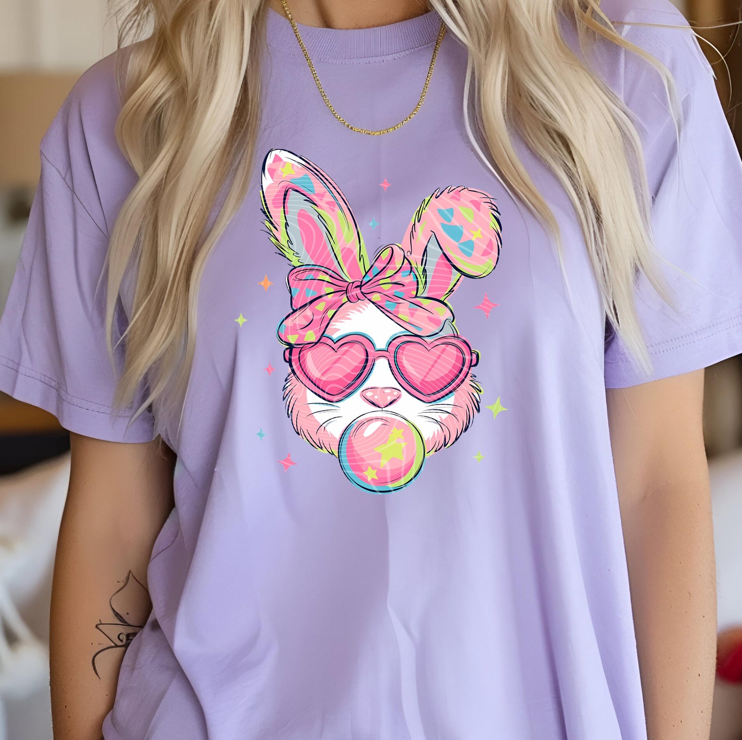 Easter Bunny DTF Transfer Ready For Press, Easter Premade Gang Sheet, Bubble Gum Bunny Heat Transfer, Custom Transfers, Heat Press Transfer