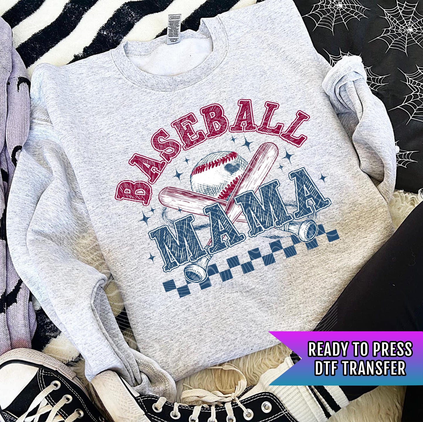 Baseball Mama DTF Transfers Ready For Press, Baseball DTF Prints, Heat Press Transfer, Direct To Film, Custom DTF, Baseball Dtf Transfer
