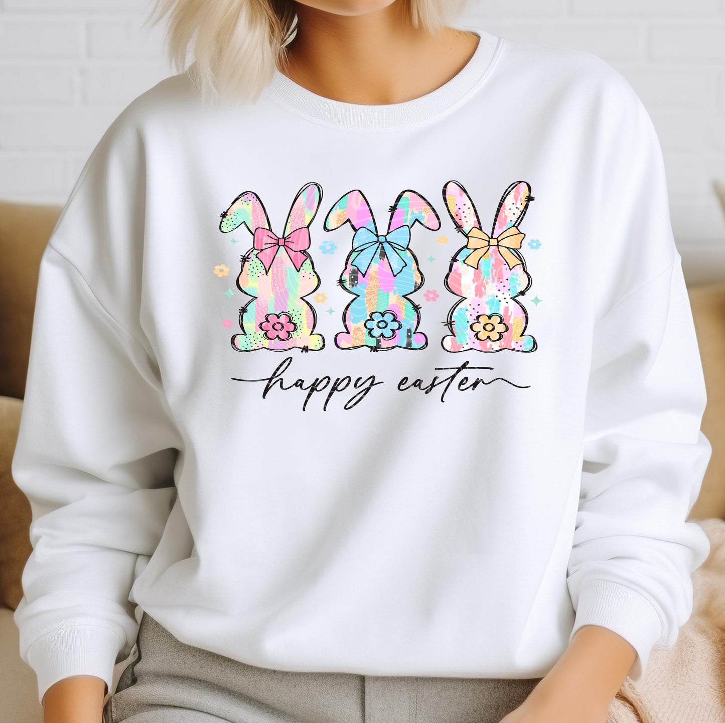 Happy Easter DTF Transfer Ready For Press, Bunny Dtf Print, Direct To Film, DTF Print, Easter Transfers, Heat Press Transfer, Hot Peel Dtf